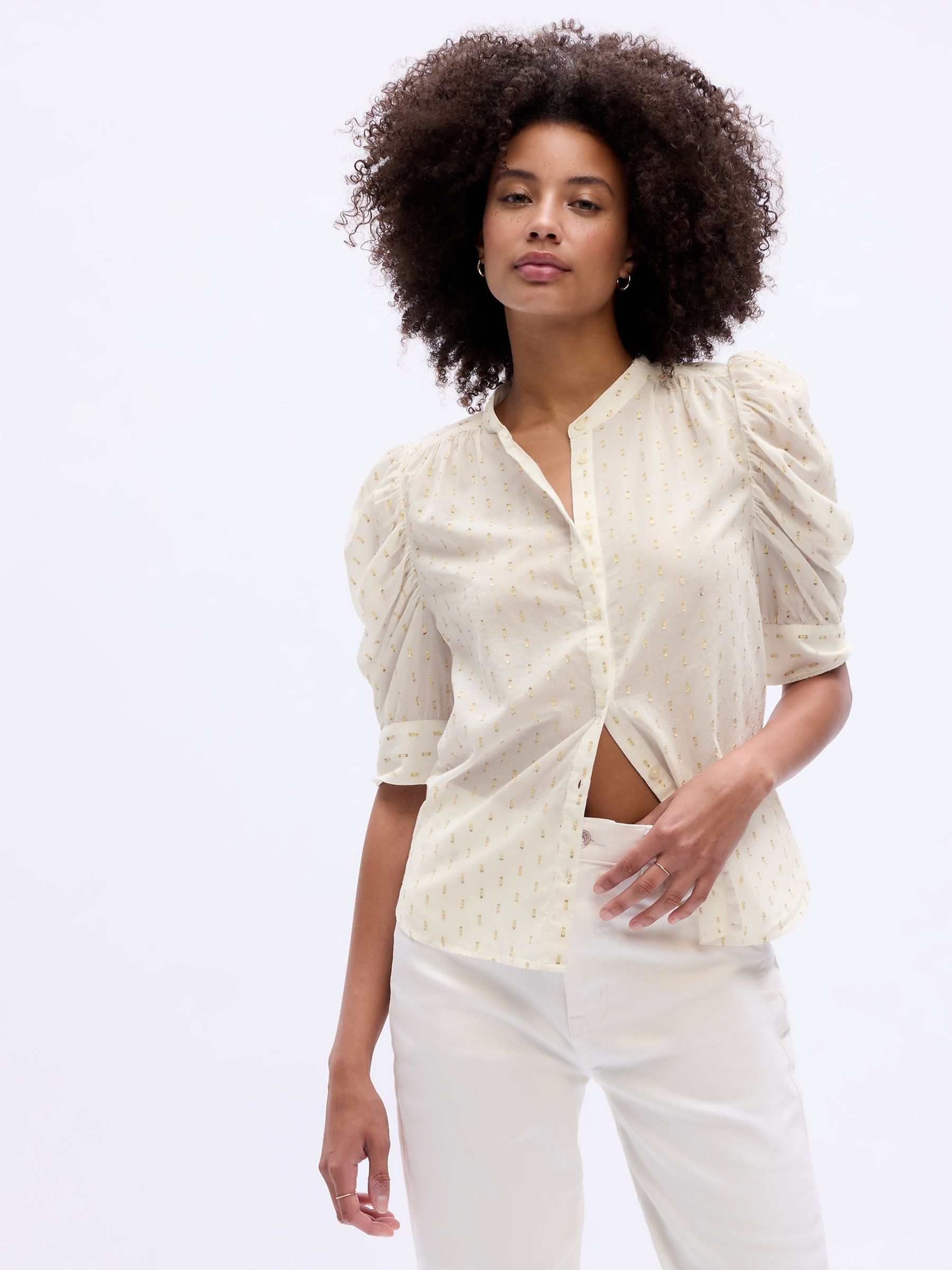 Sheer short sleeve blouse online