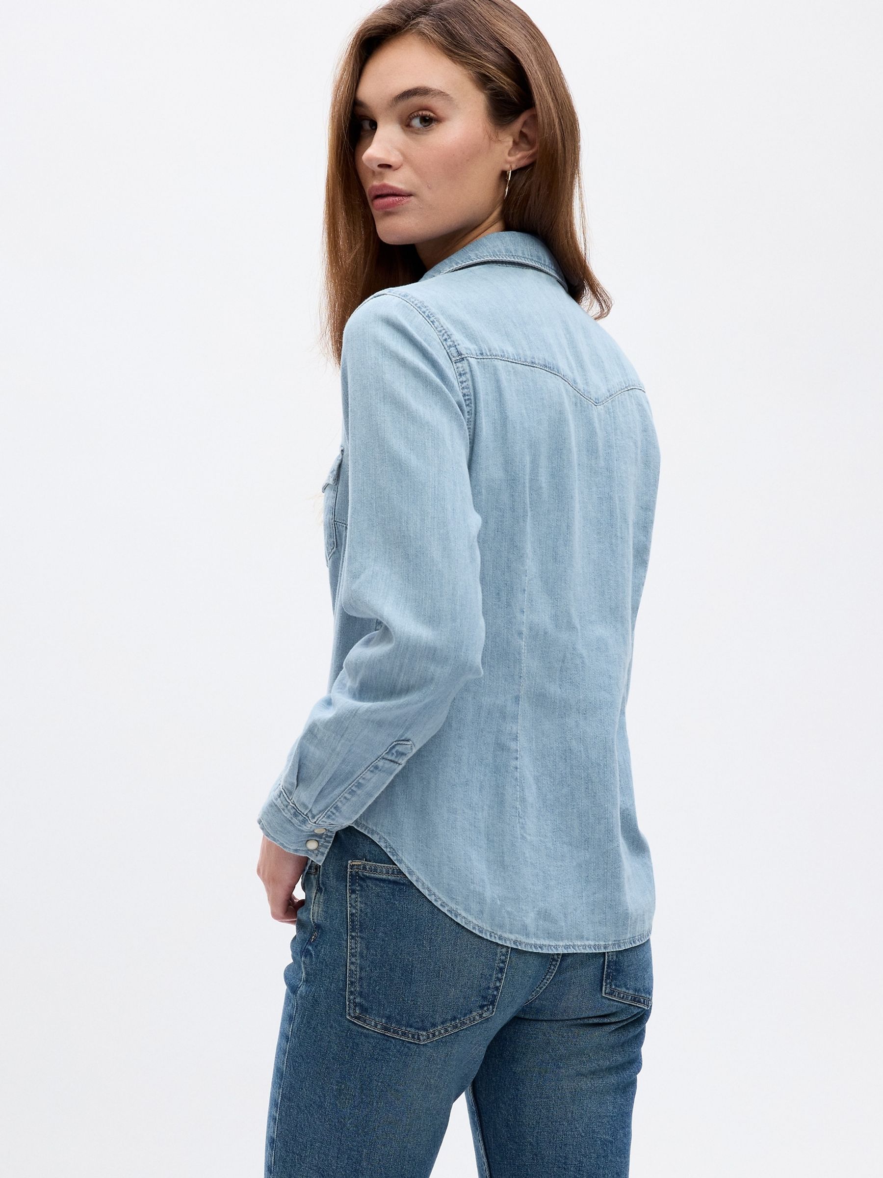 Ice blue jeans shirt online