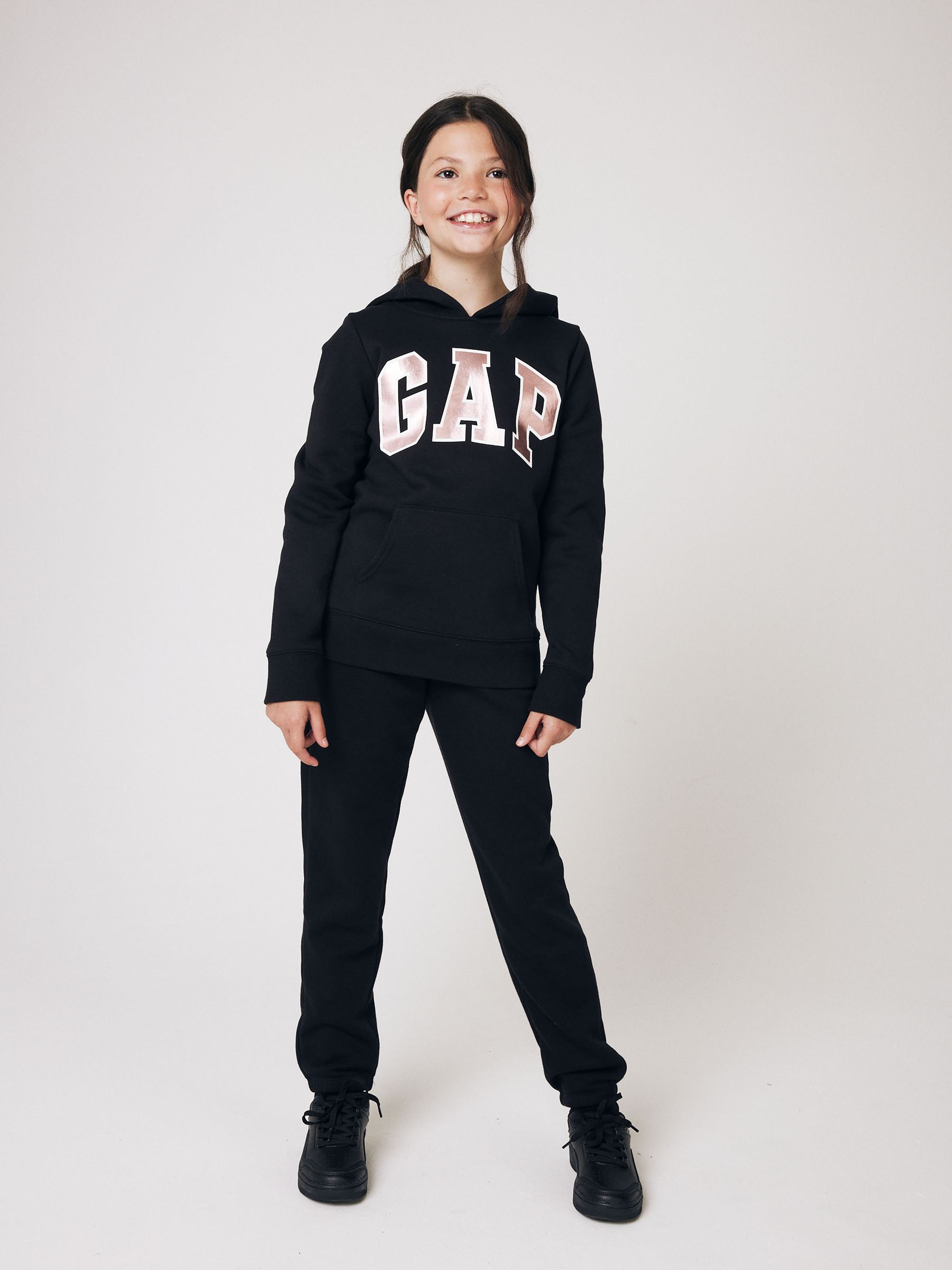 Buy Black Rose Metallic Logo Hoodie 4 13yrs from the Gap online shop