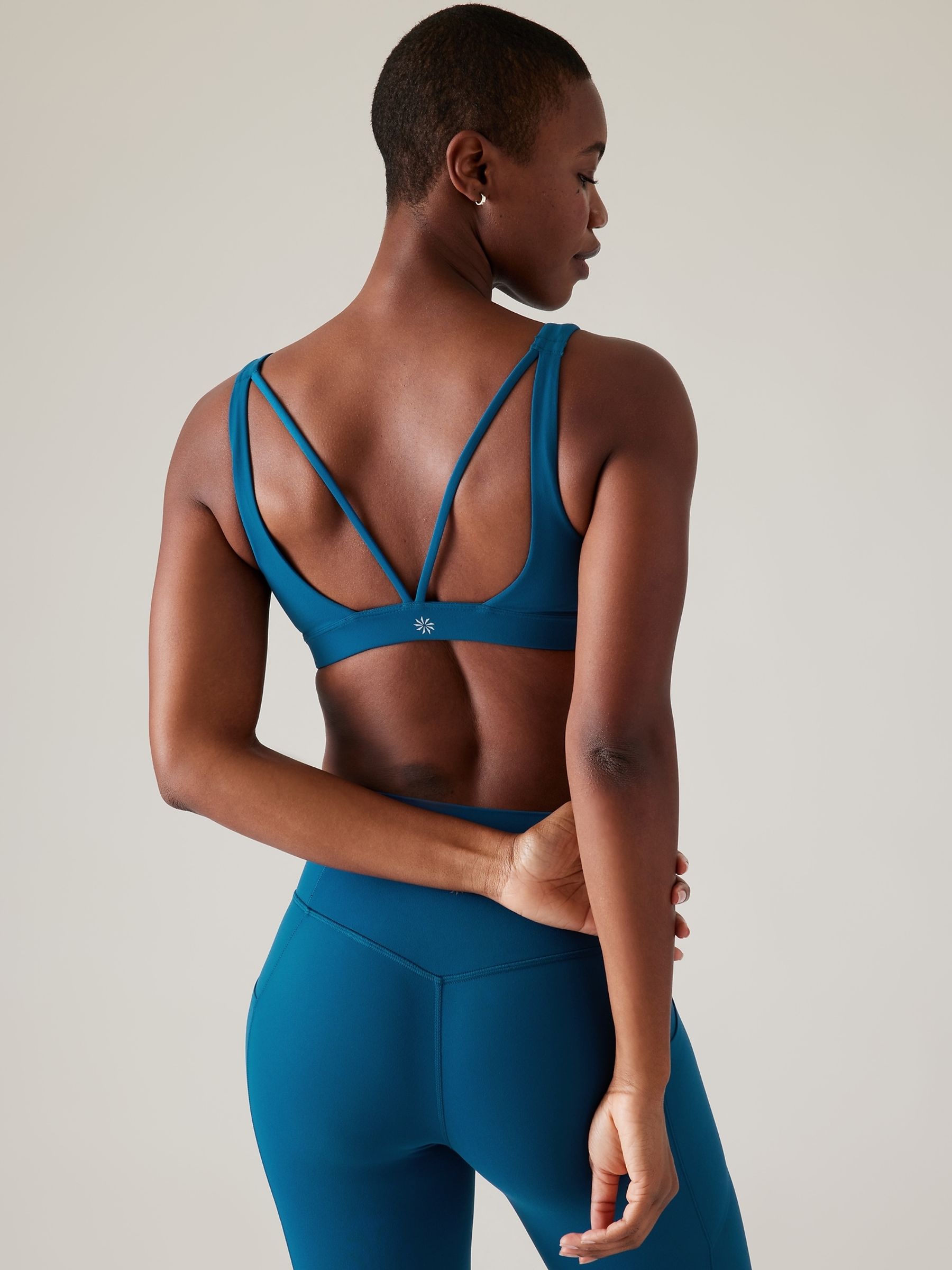 Strappy back sports bra shop
