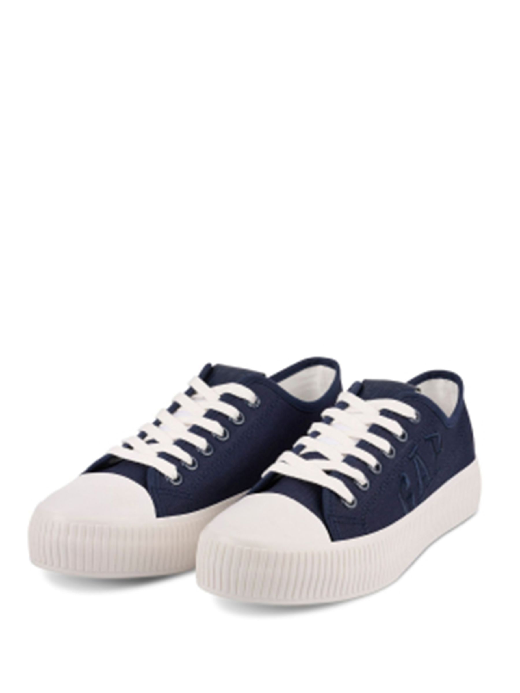 Navy Blue Jackson Low Top Canvas Platform Trainers Gap