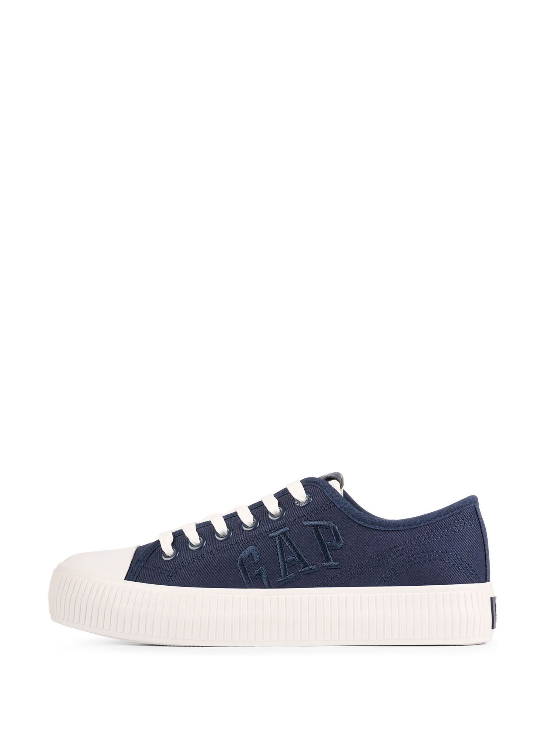 Buy Navy Blue Jackson Low Top Canvas Platform Trainers from the Gap online shop
