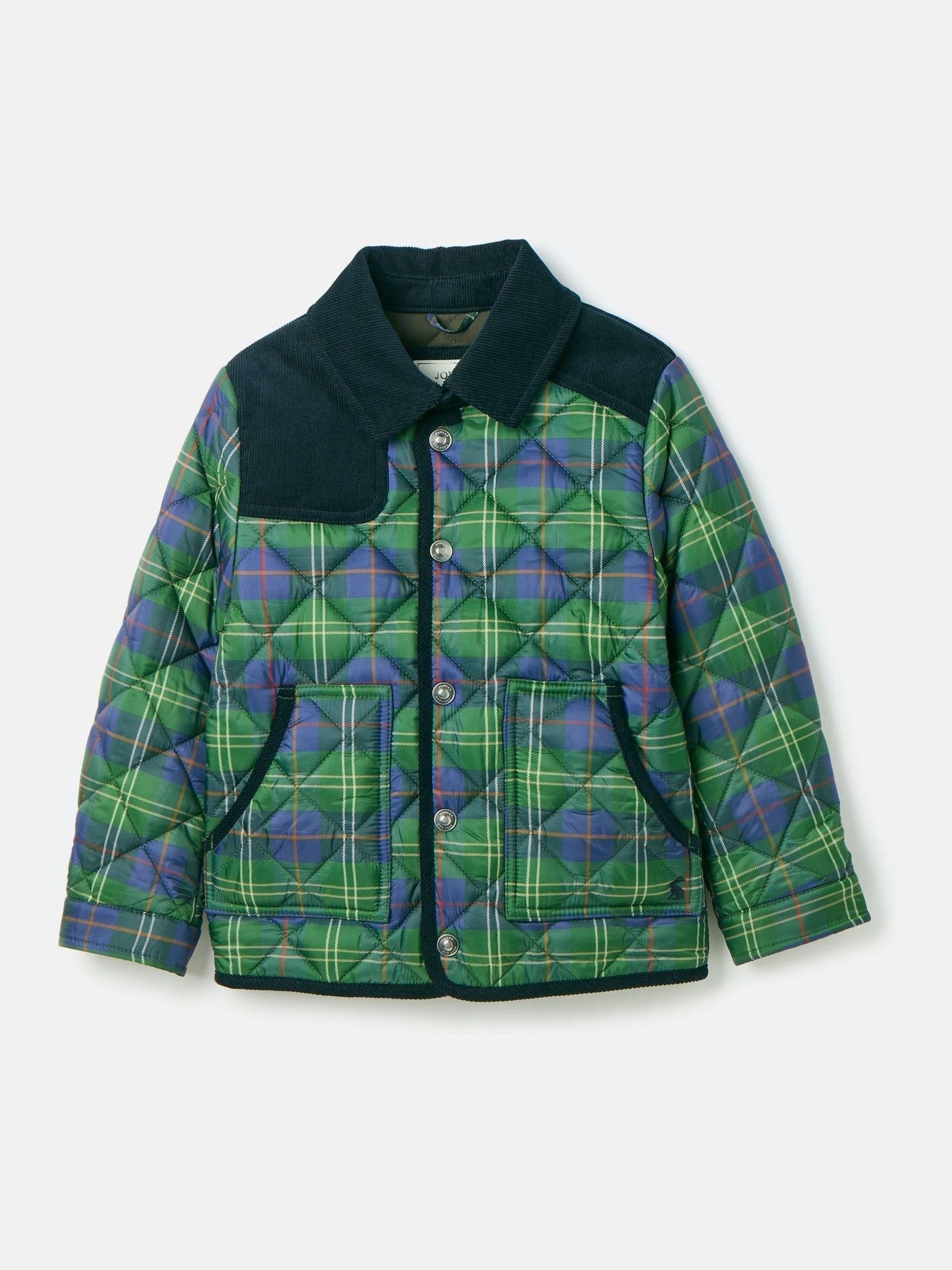 Buy Joules Kids Freddie Green Check Quilted Checked Jacket from the Joules online shop