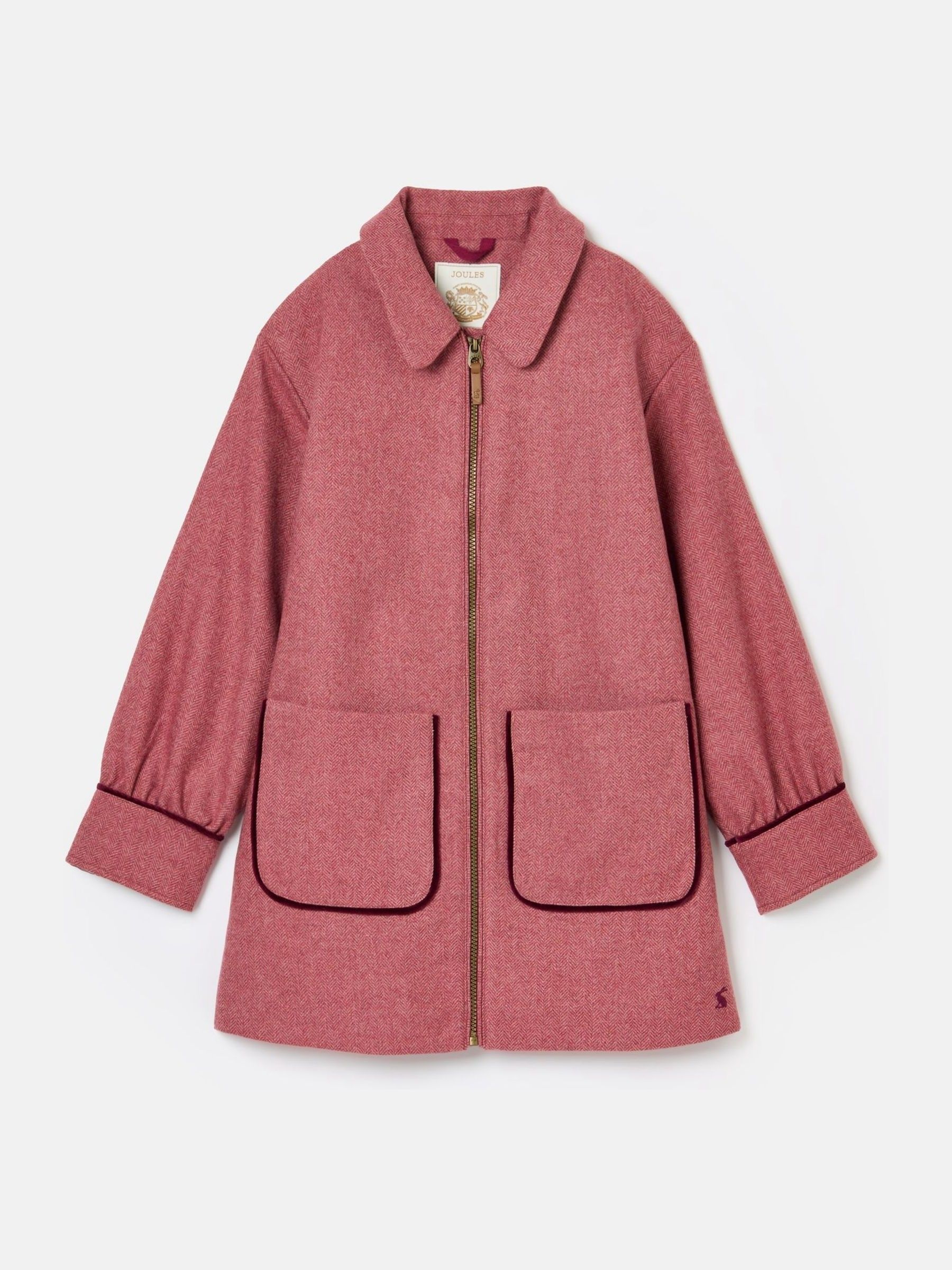 Pink tweed coat new arrivals