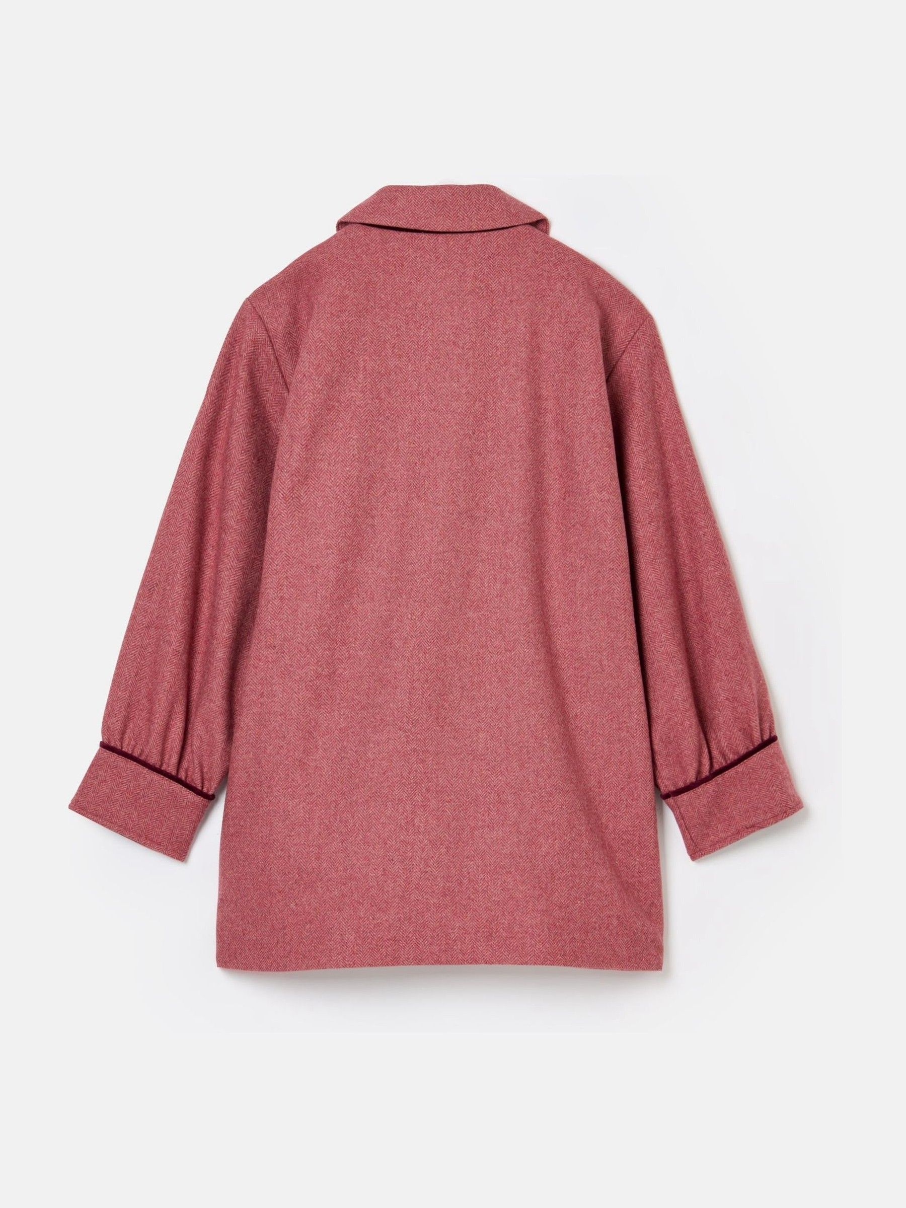 Girls Dorothea Pink Herringbone Tweed Coat