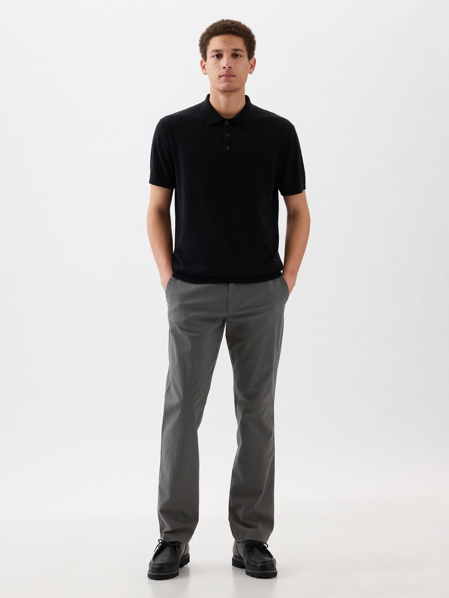 Buy Grey Straight Fit Essential Chinos from the Gap online shop