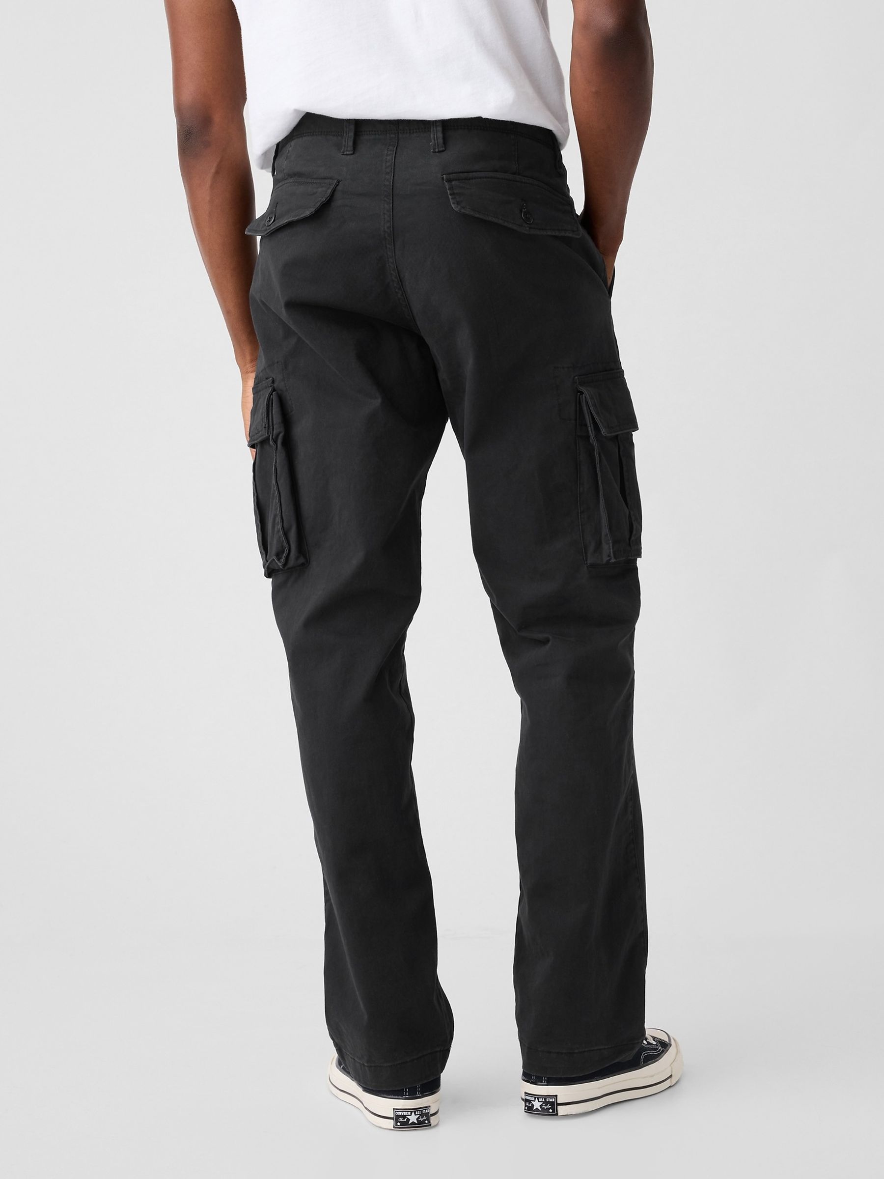 Buy Black Straight Fit Cargo Trousers from the Gap online shop