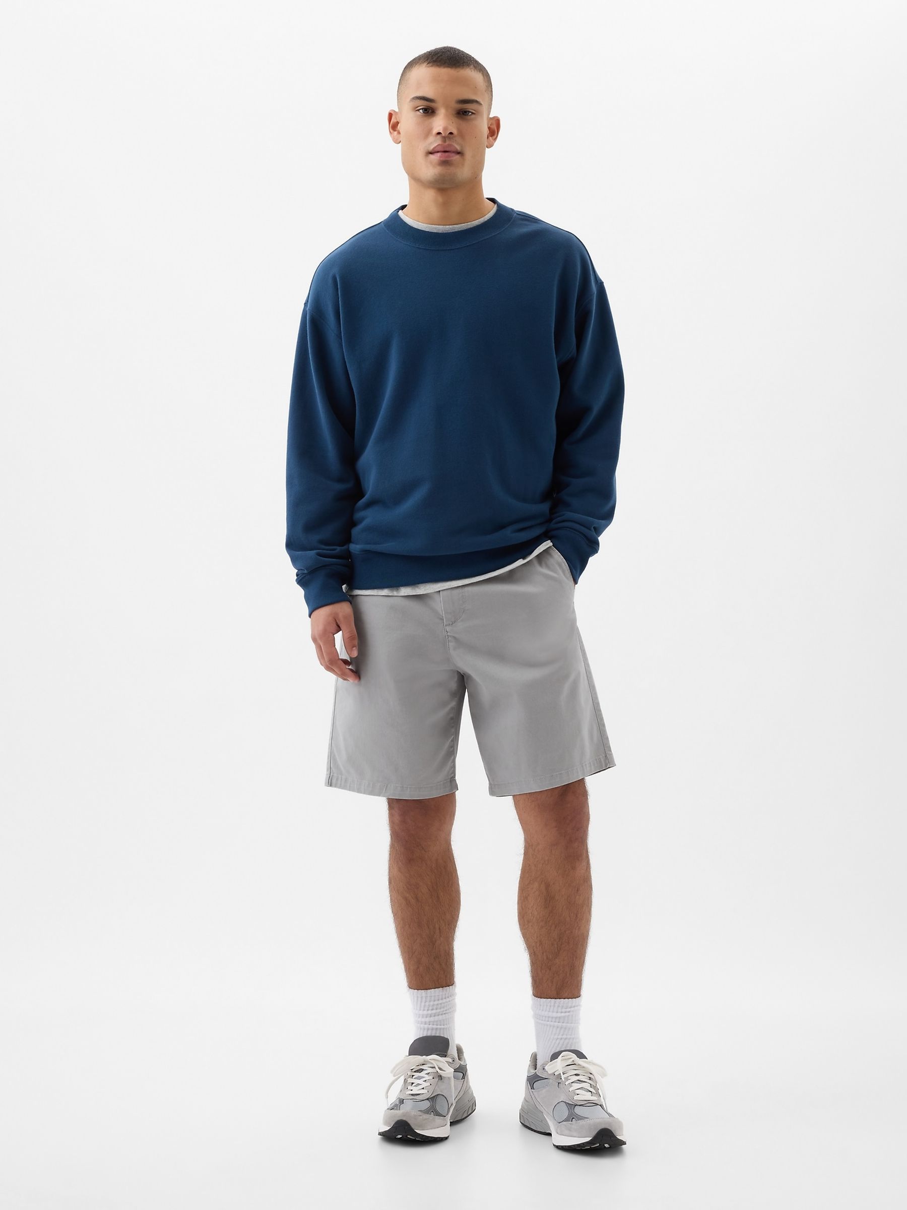 Buy Grey Long Length 9 Chino Shorts from the Gap online shop