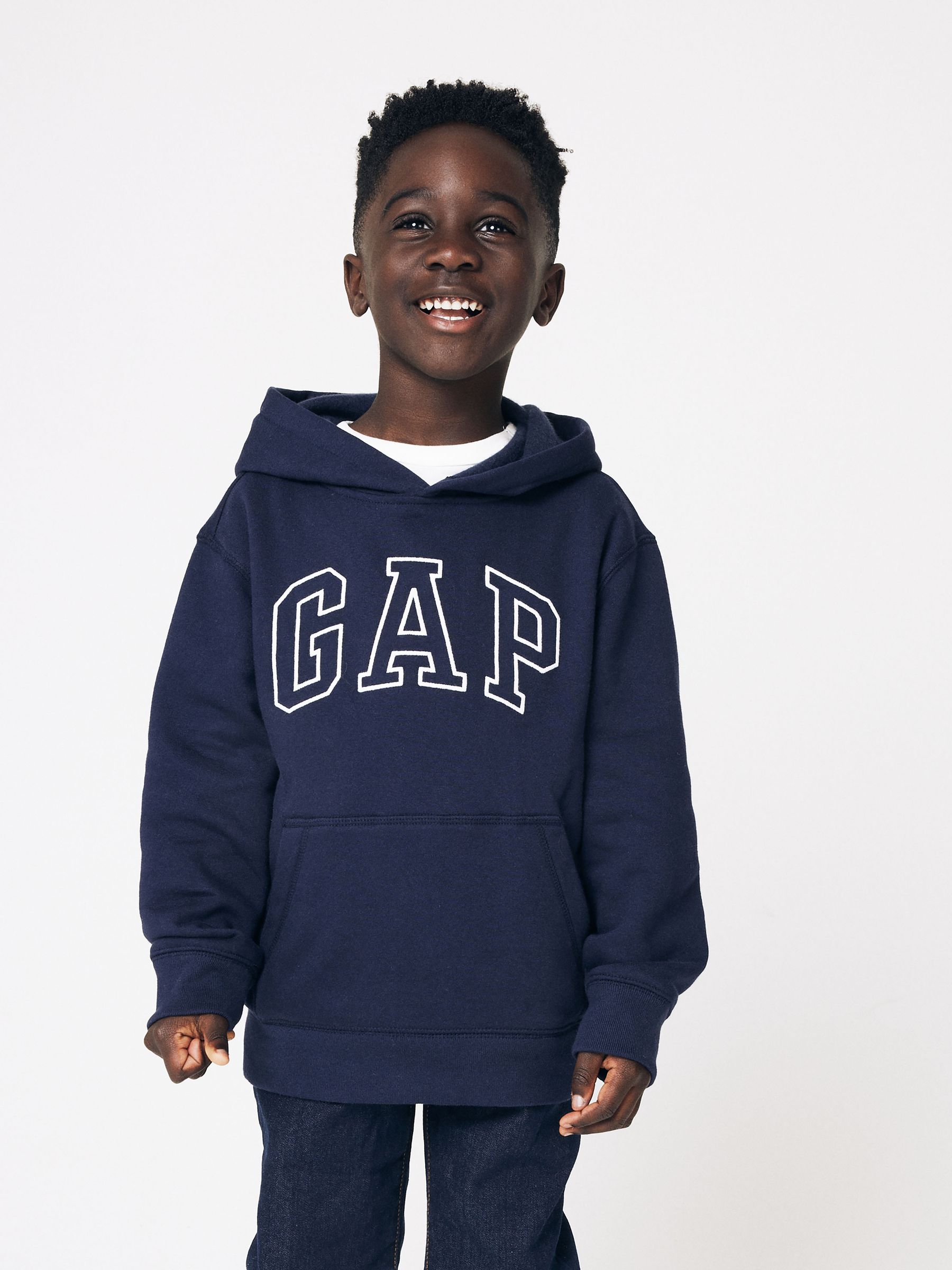 Buy Navy Blue Logo Overhead Hoodie 4 13yrs from the Gap online shop