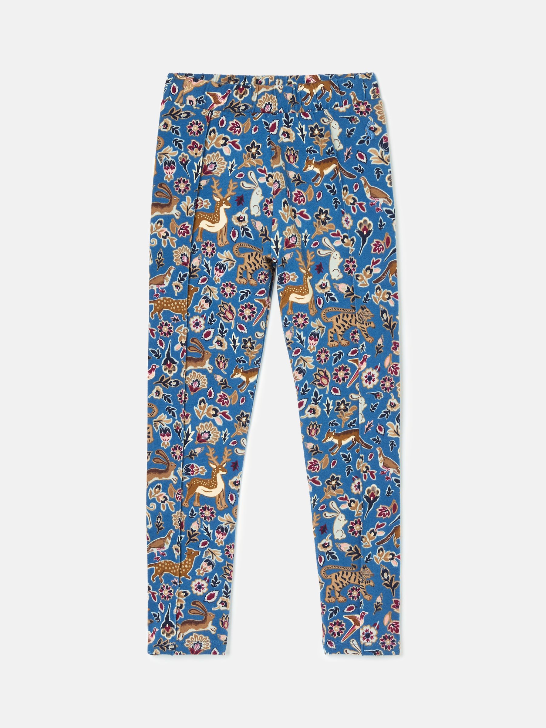 Girls Dee Dee Mid Blue Animals Print Leggings
