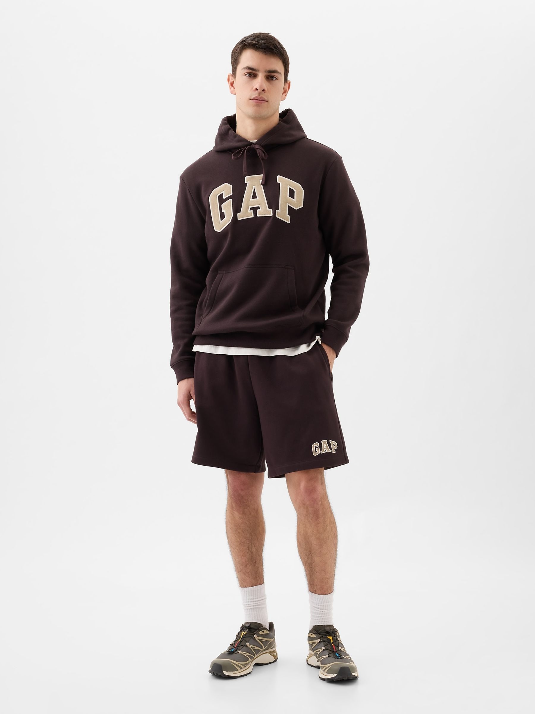 Buy Brown Pull On Logo Jogger Shorts from the Gap online shop