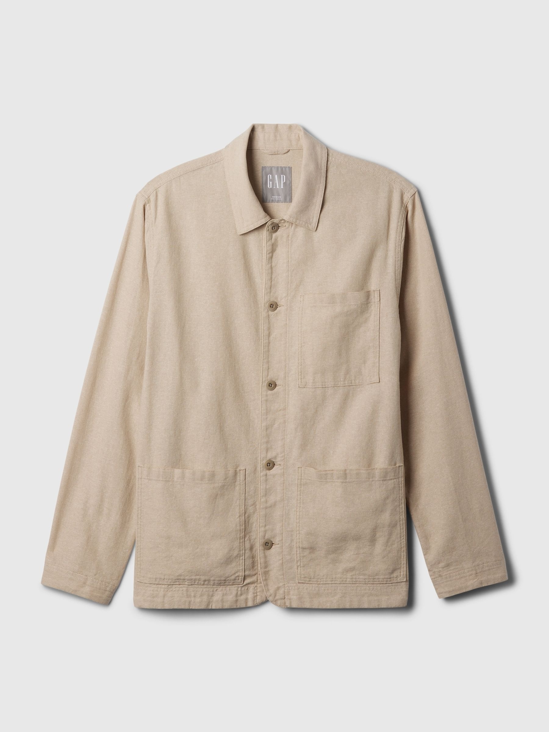 Mens linen chore jacket sales
