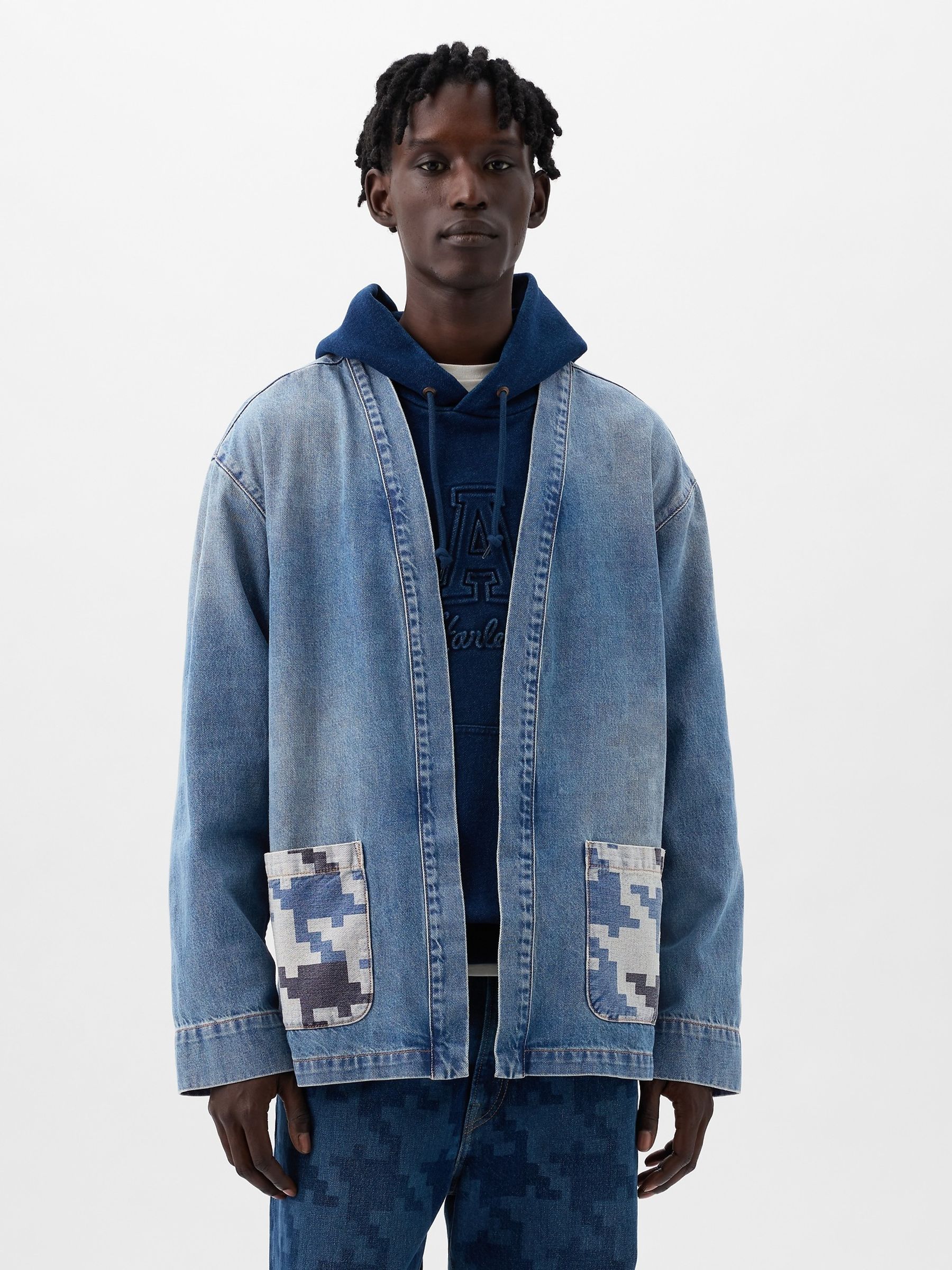 Buy Blue Dapper Dan Organic Denim Wrap Jacket from the Gap online shop