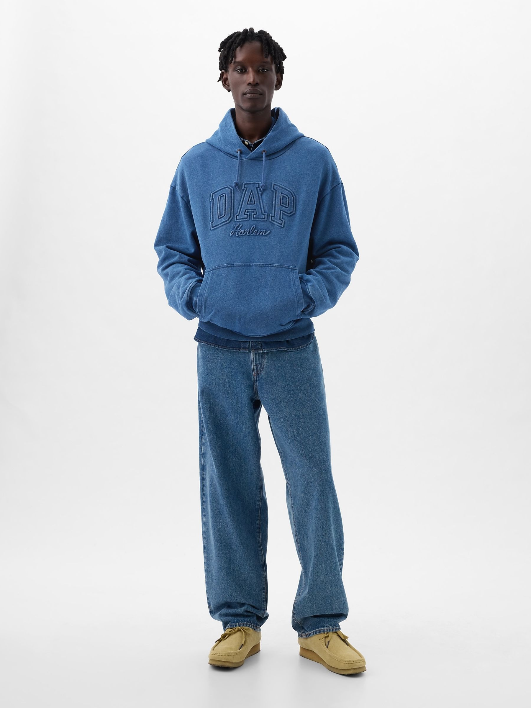 Buy Blue Dapper Dan Denim Logo Hoodie from the Gap online shop