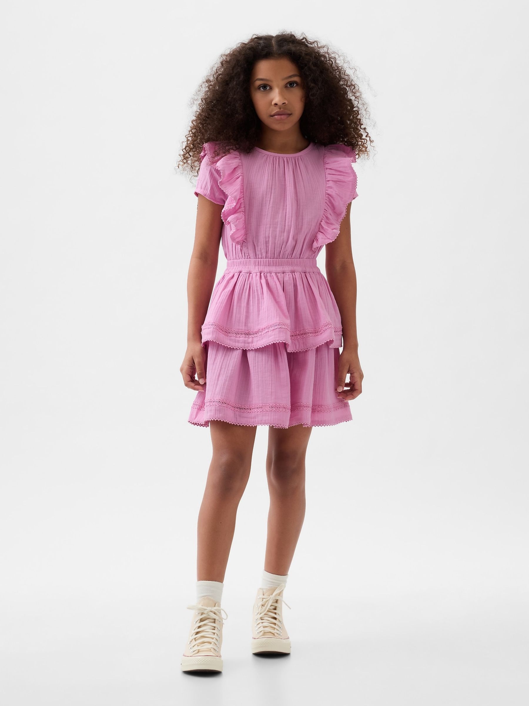 Pink Ruffle Dress 4 13yrs