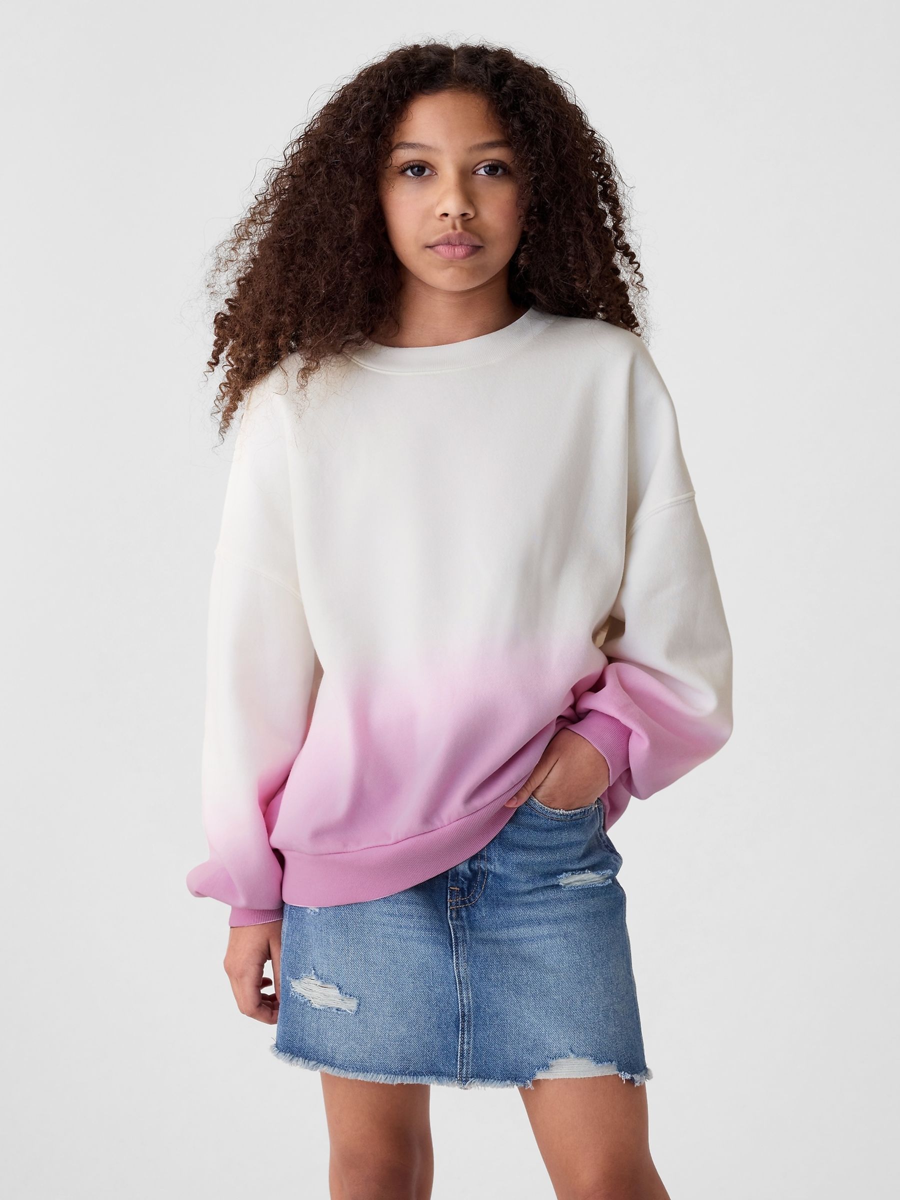 Pink Tie Dye Crew Neck Sweatshirt 4 13yrs