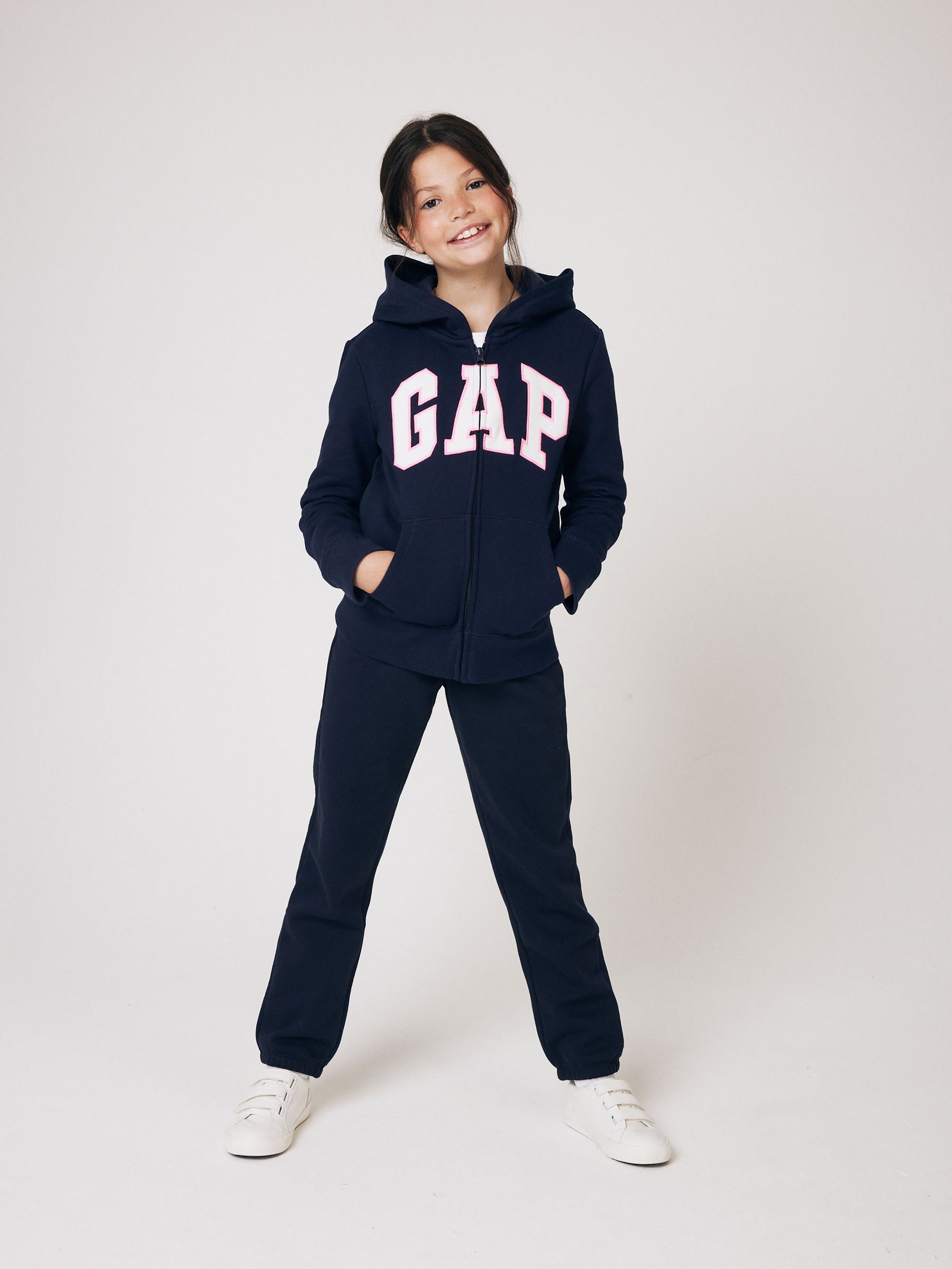 Navy Blue Logo Zip Through Hoodie 4 13yrs