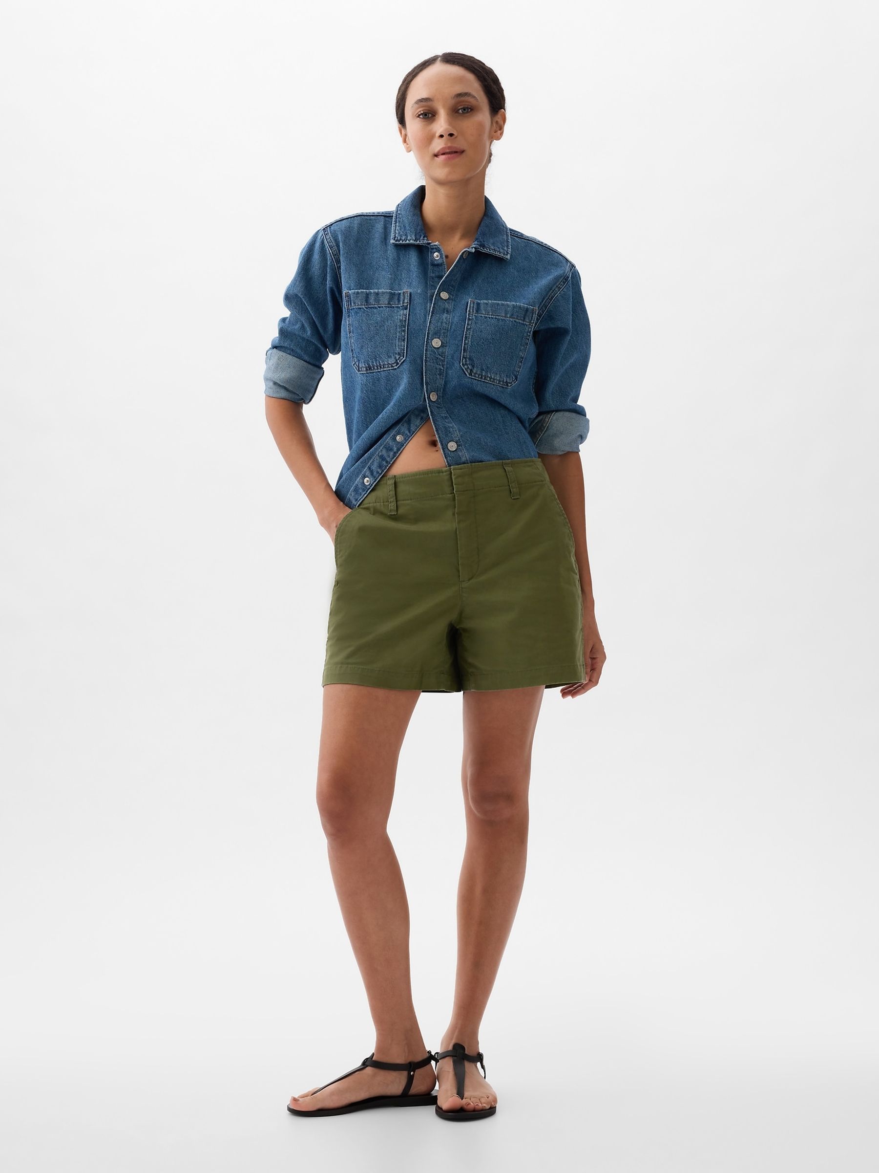 Khaki chino shorts on sale