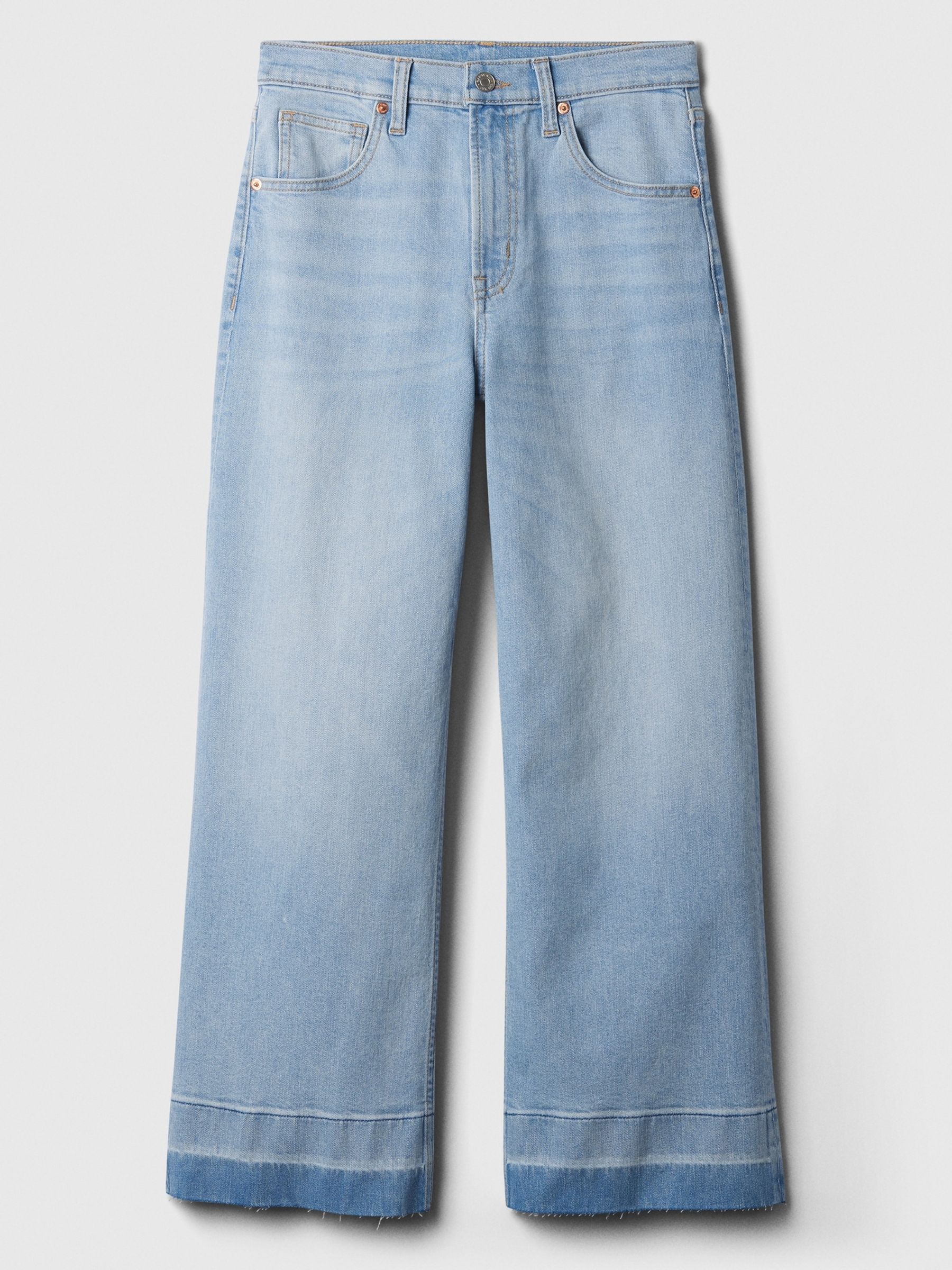 Raw hem blue jeans on sale