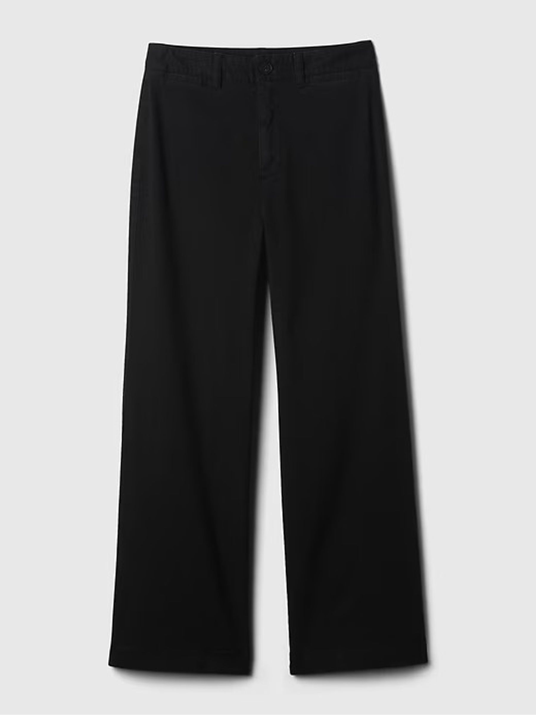 Black Mid Rise Wide Leg Ankle Trousers | Gap