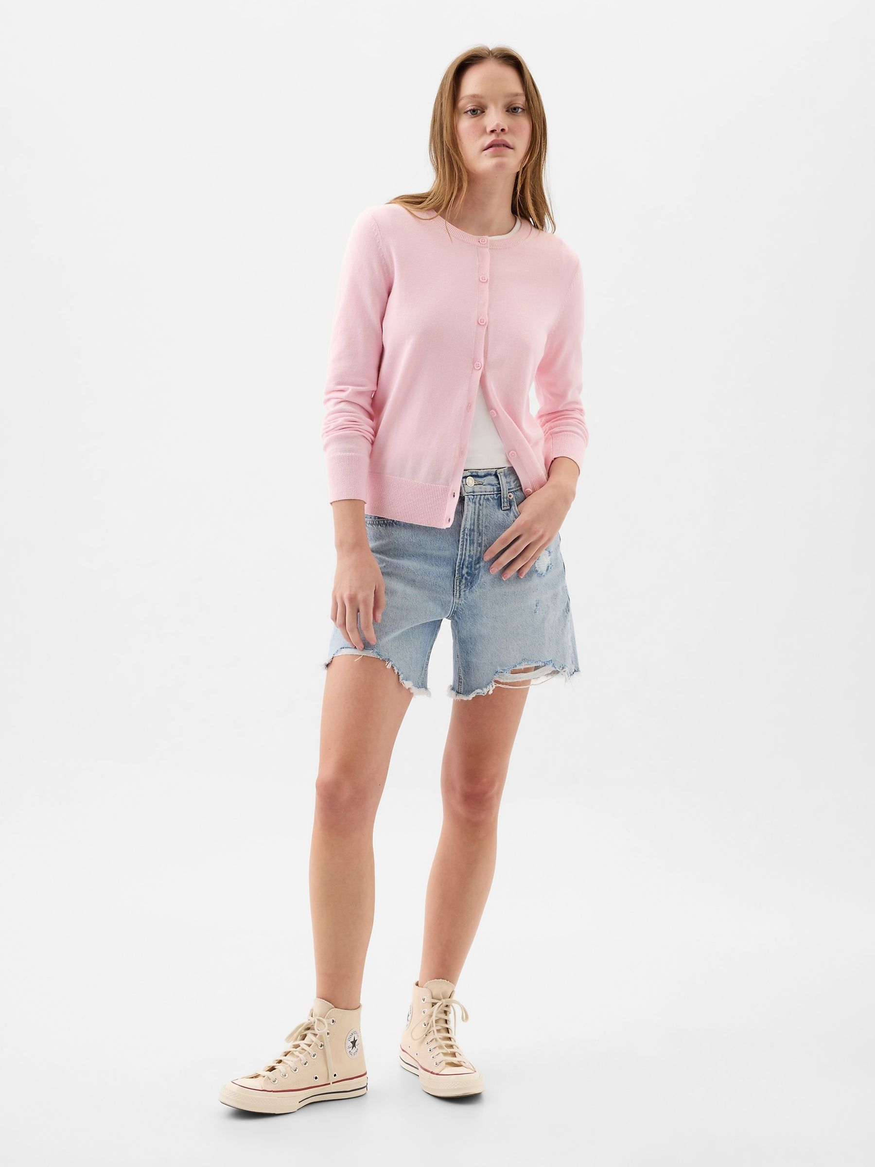 Gap pink cardigan cheap