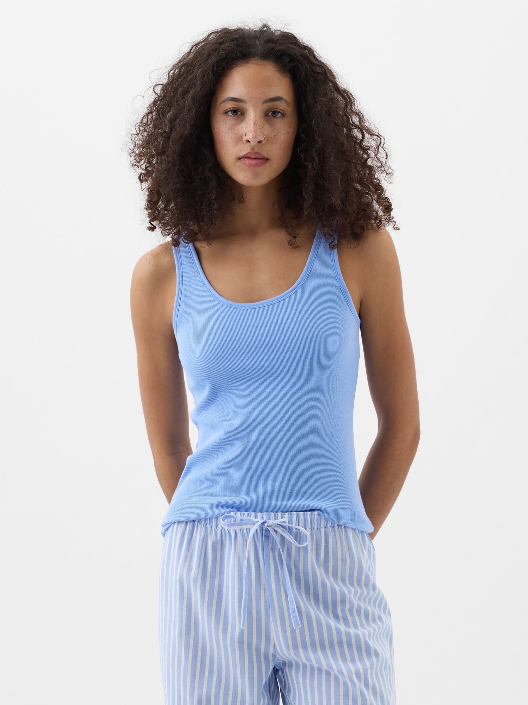 Sleep tank top with support top