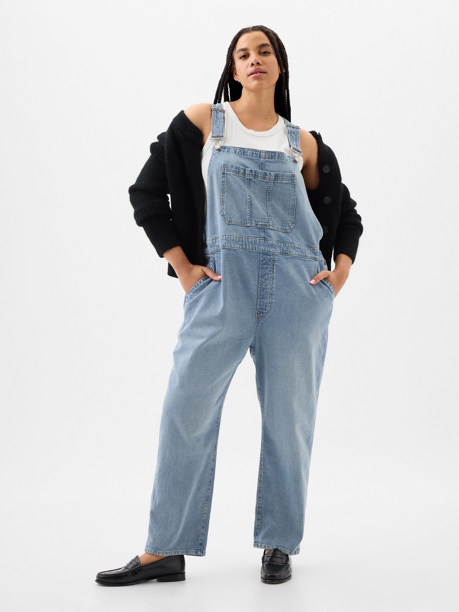 Blue Slouchy Denim Dungarees