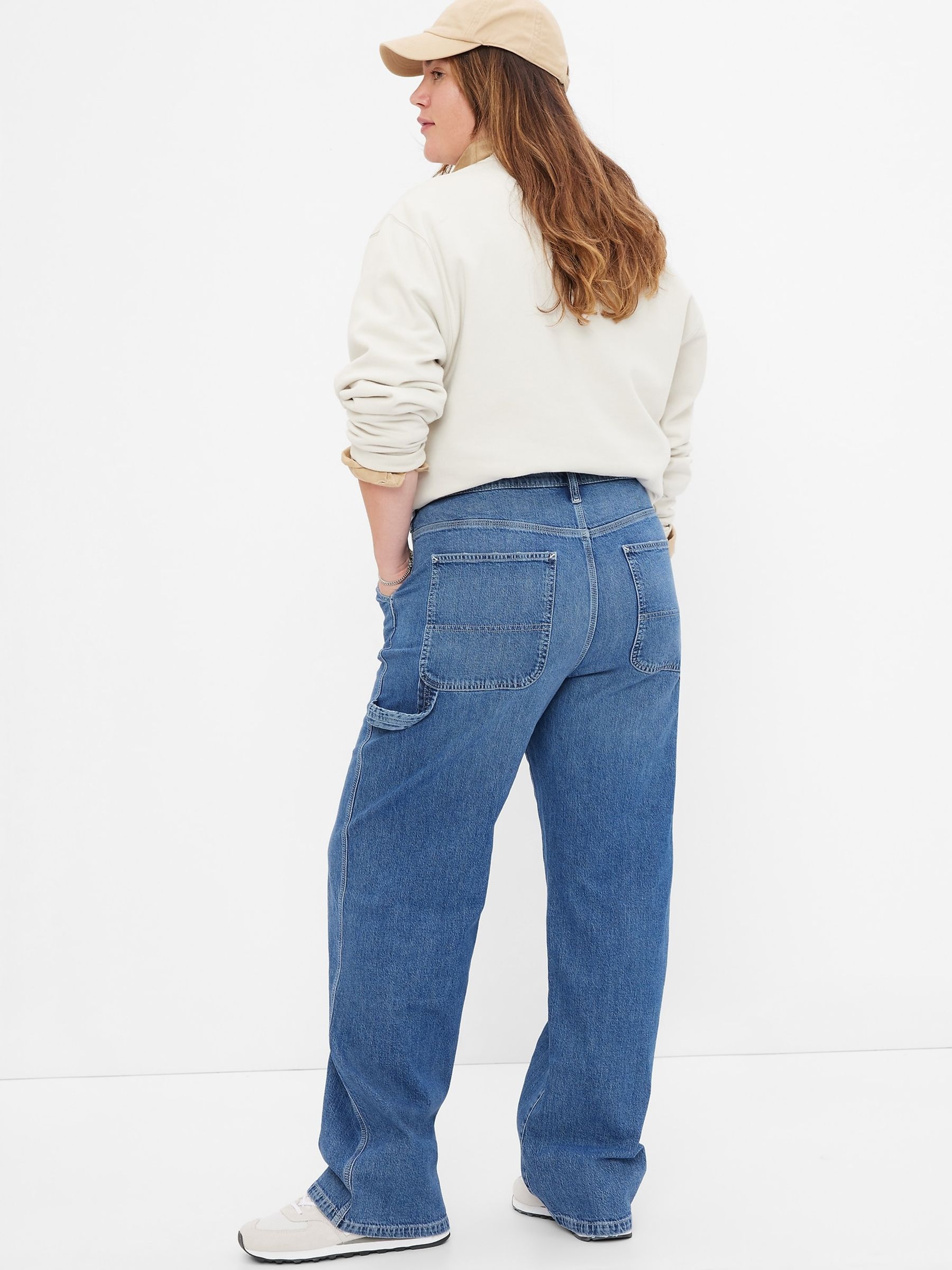 Buy Mid Indigo Blue 90s Loose Mid Rise Carpenter Jeans from the Gap online shop