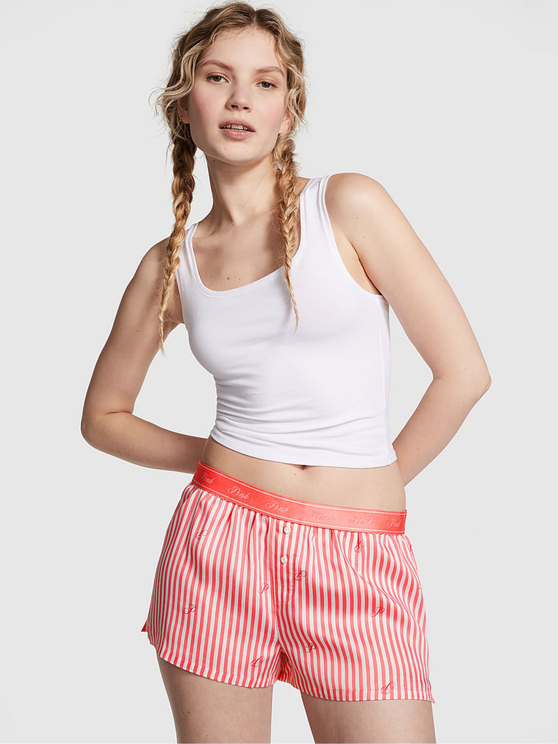 Pink shorts victoria's secret new shop
