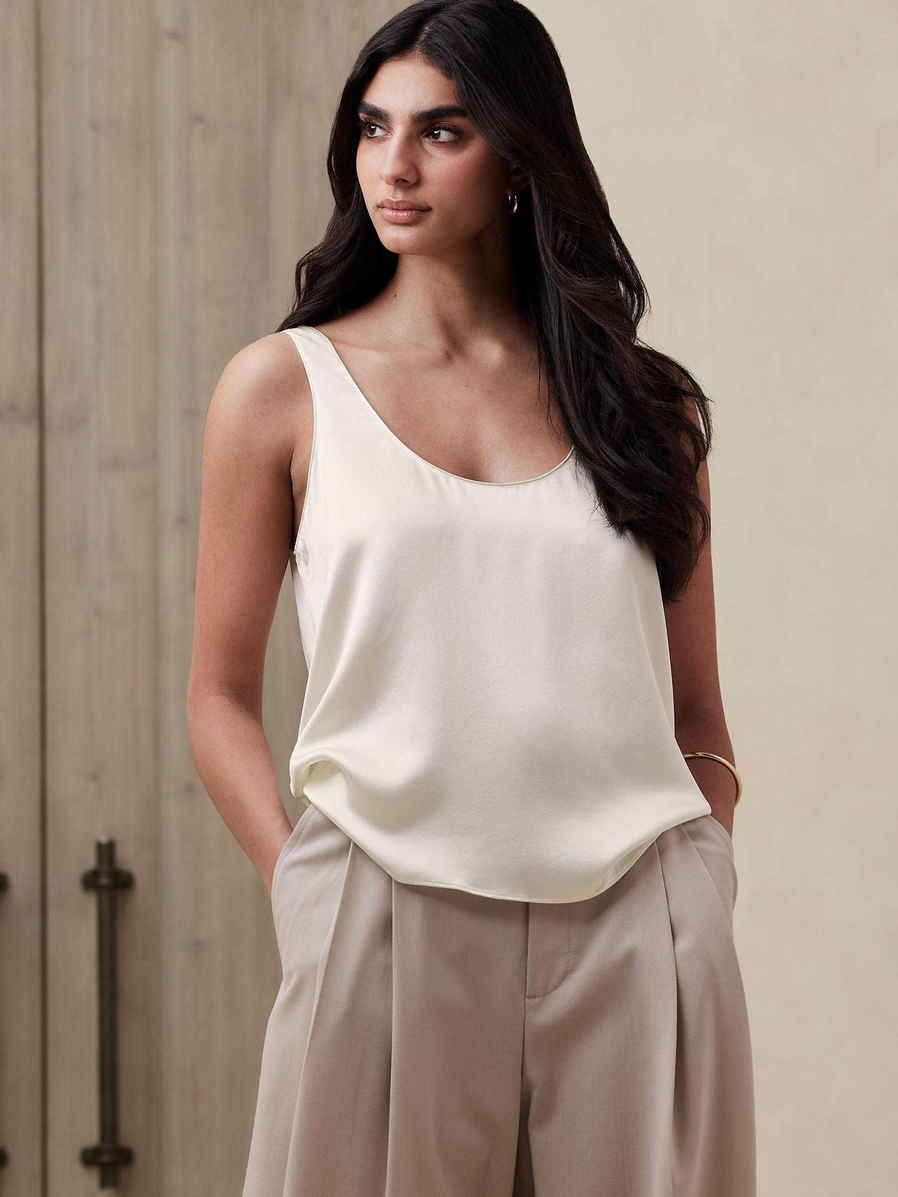 Silk sleeveless top vest on sale