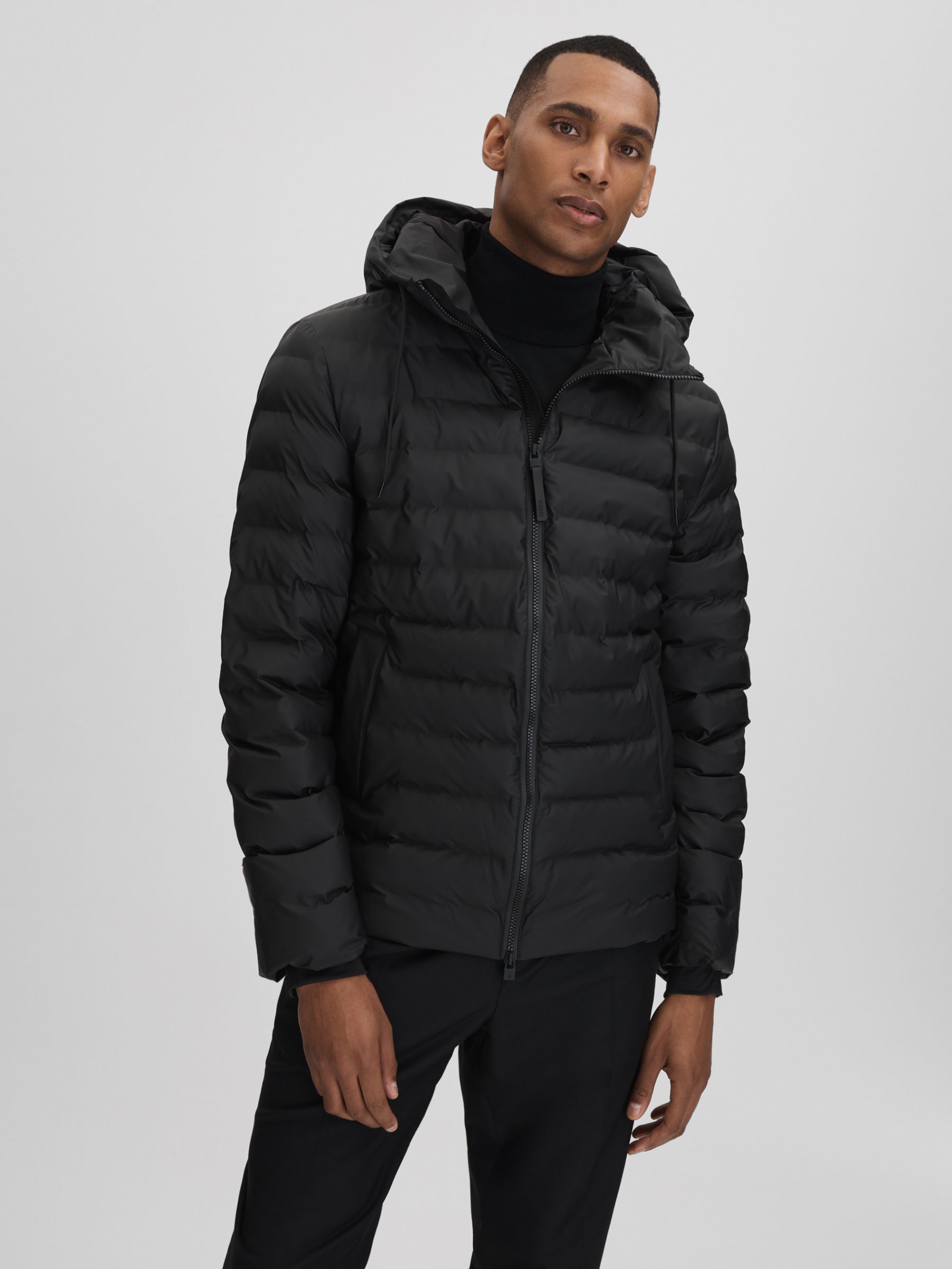 Rains puffer jacket black sale