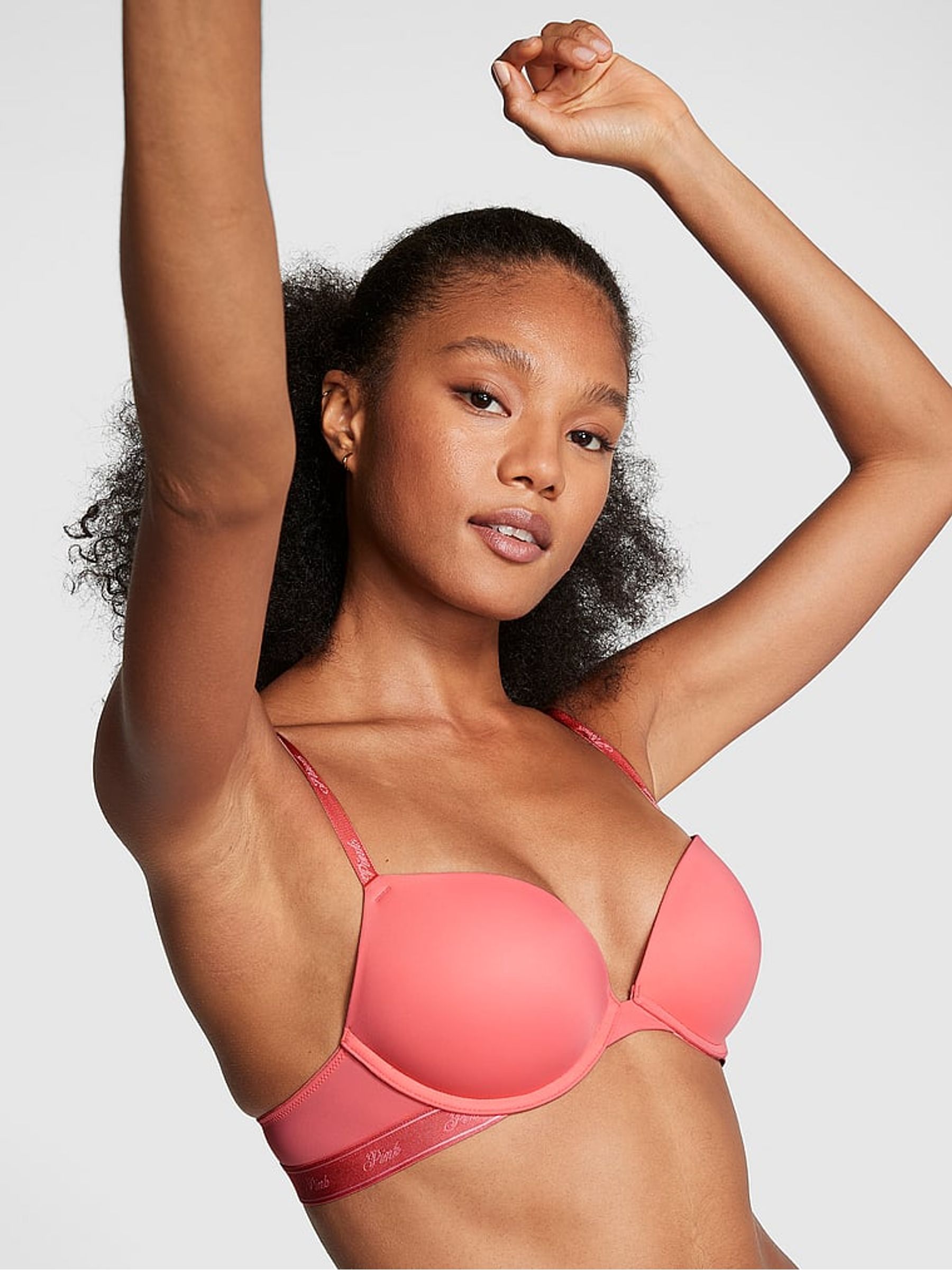 Buy Victoria s Secret Pink Coral Super Push Up Bra from the Victoria s Secret UK online shop