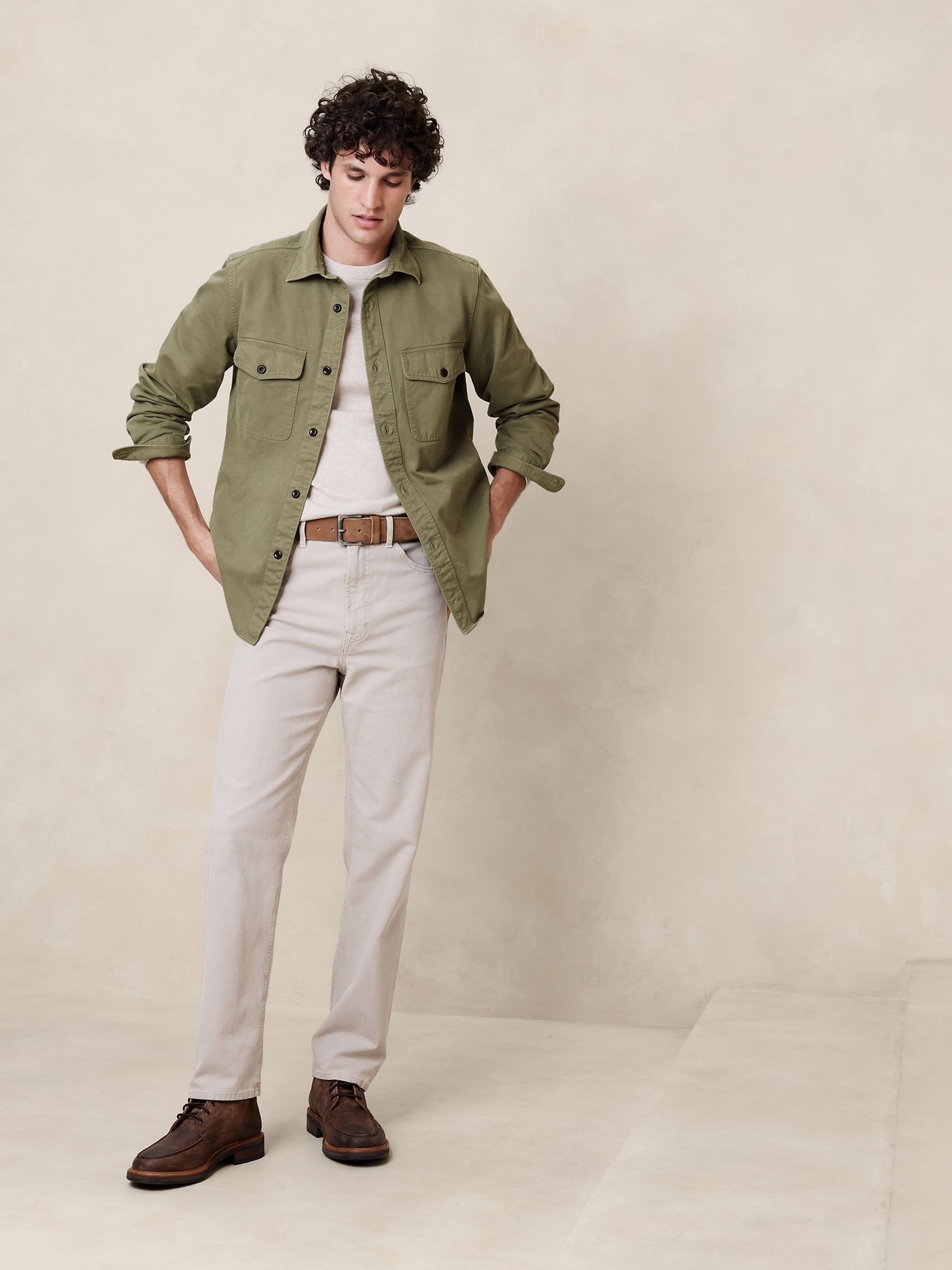 Buy Banana Republic Khaki Green Malo Twill Shirt Jacket from the Gap online shop