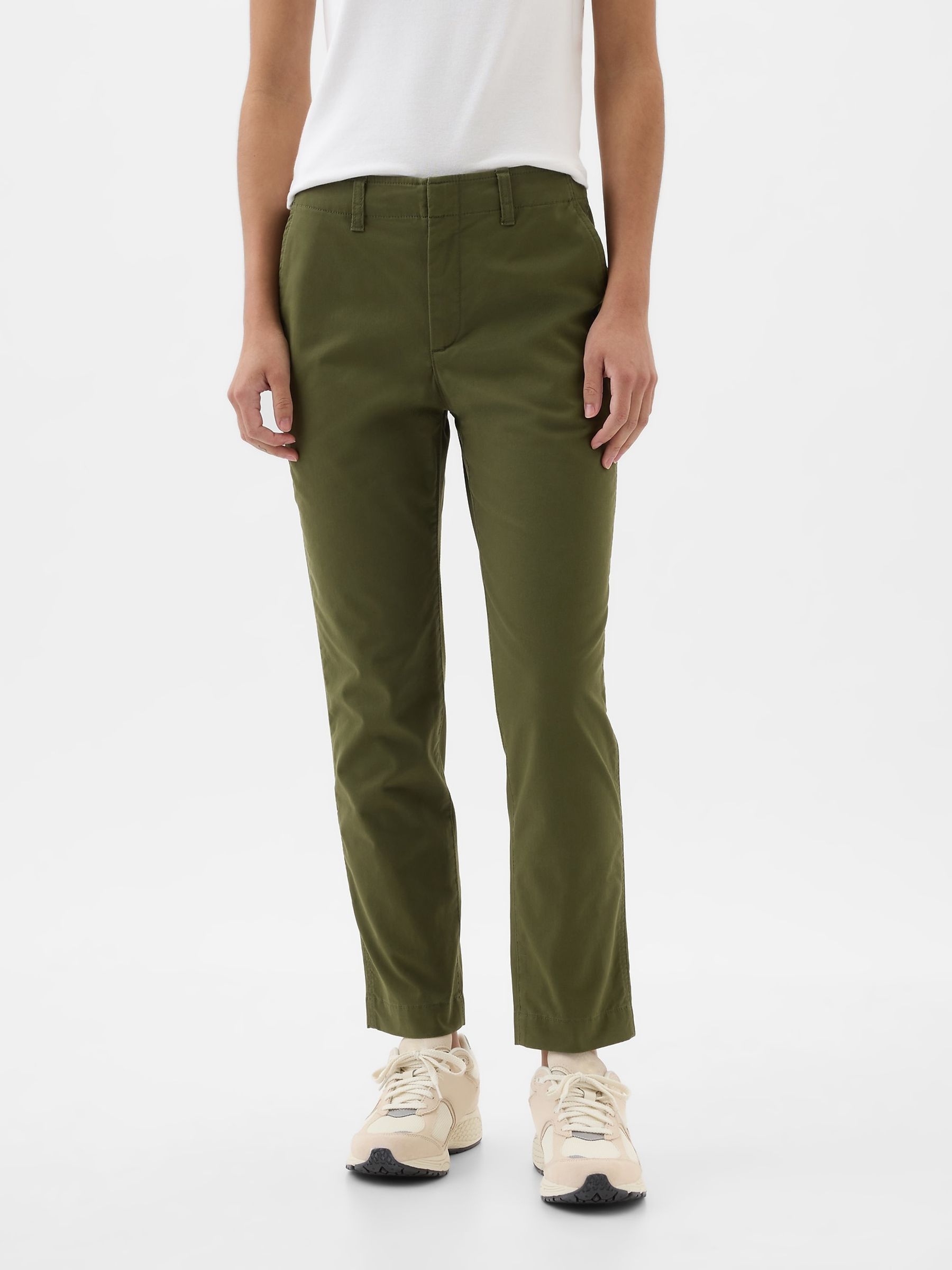 Buy Green Mid Rise Downtown Chinos from the Gap online shop