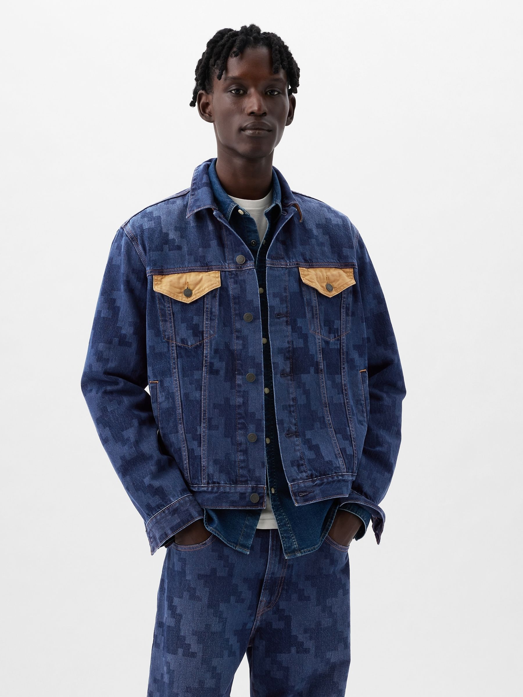 Buy Blue Dapper Dan Organic Cotton Icon Denim Jacket from the Gap online shop