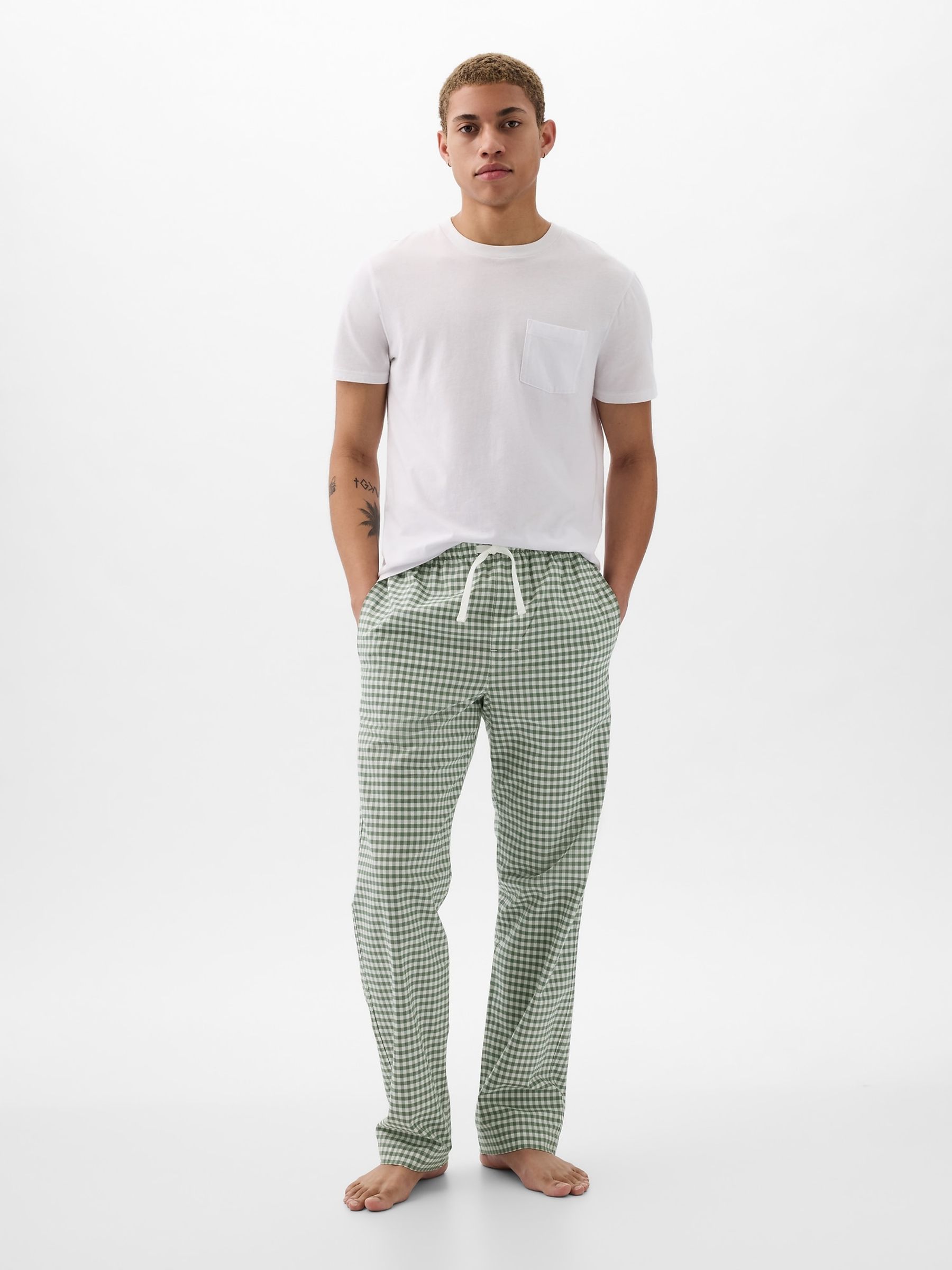 Buy Light Green Soft Cotton Woven Pyjama Bottoms from the Gap online shop