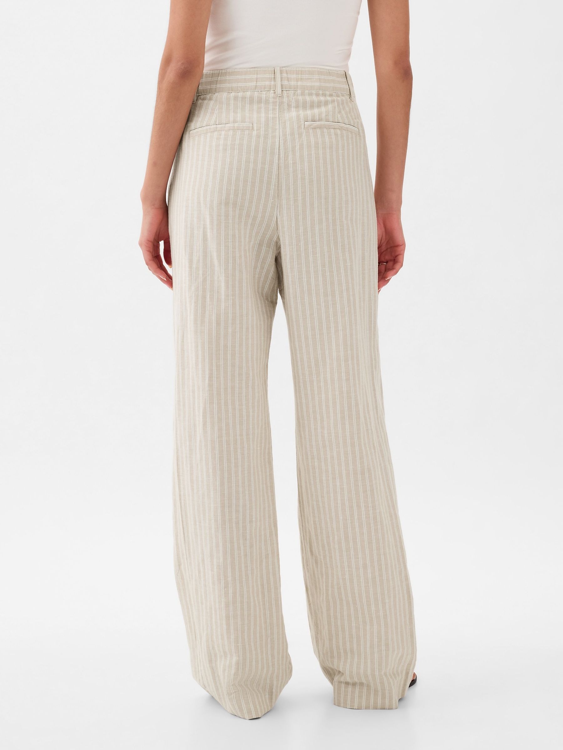Women's striped high waisted pants sale