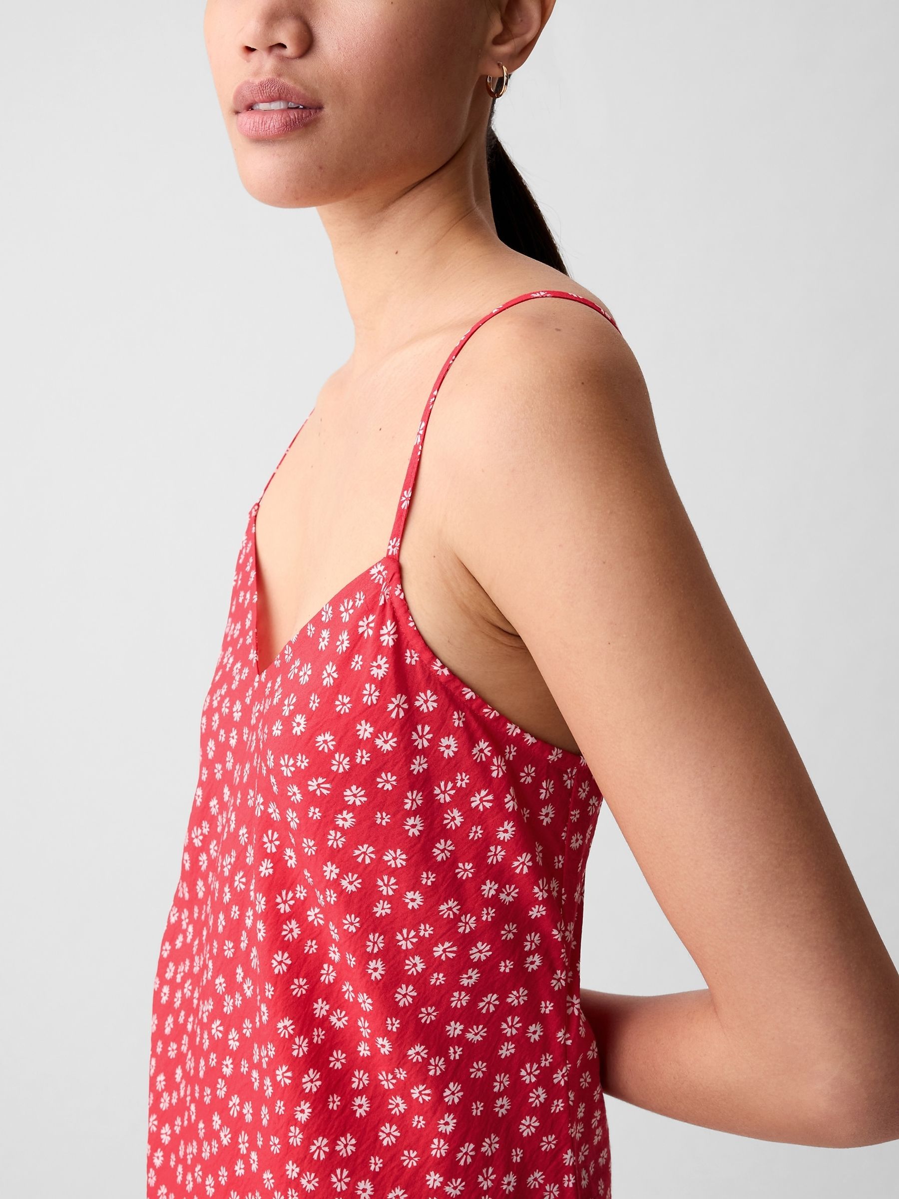 Red polka dot slip dress hot sale