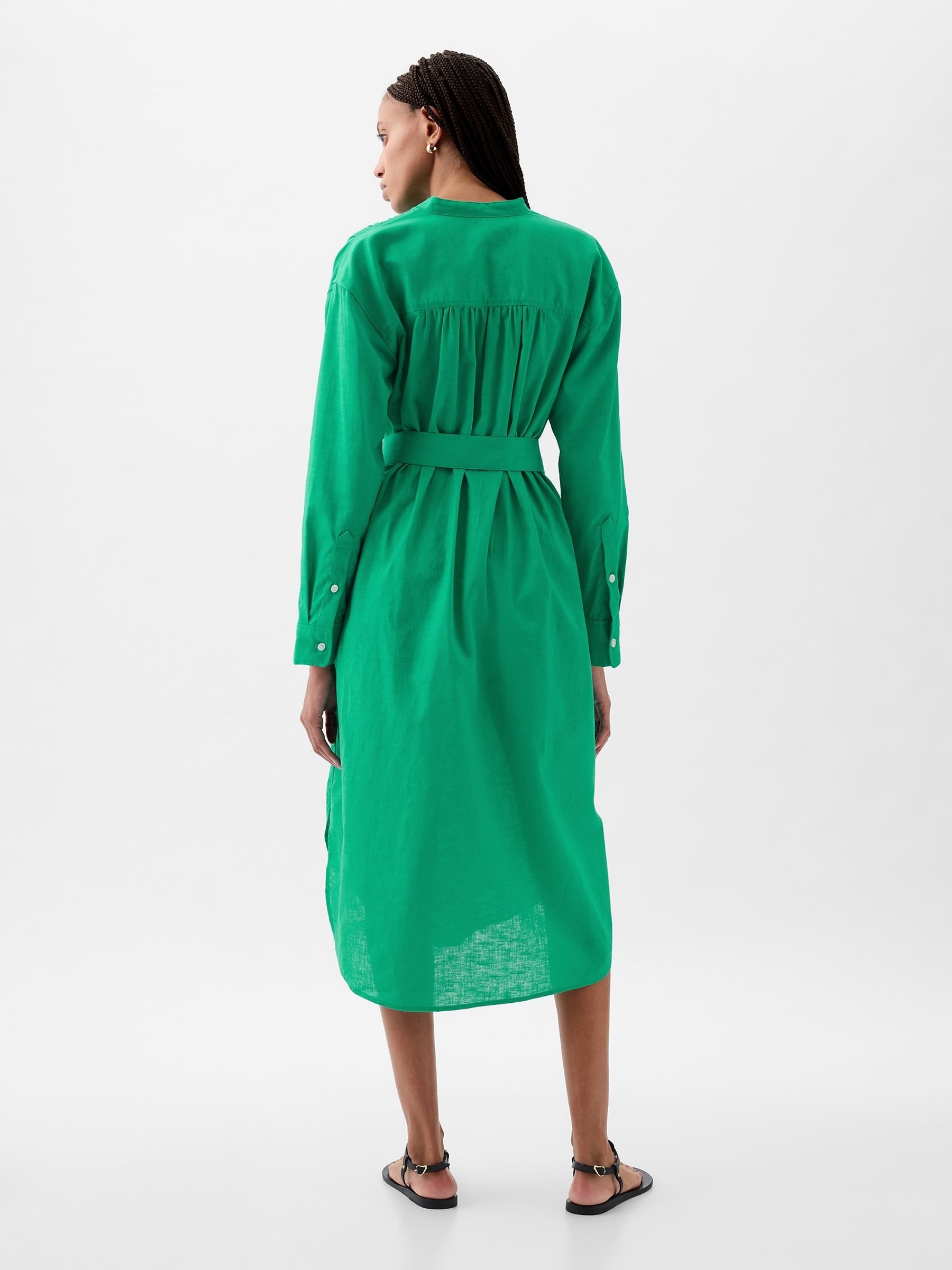 Green long sleeve shirt dress shop