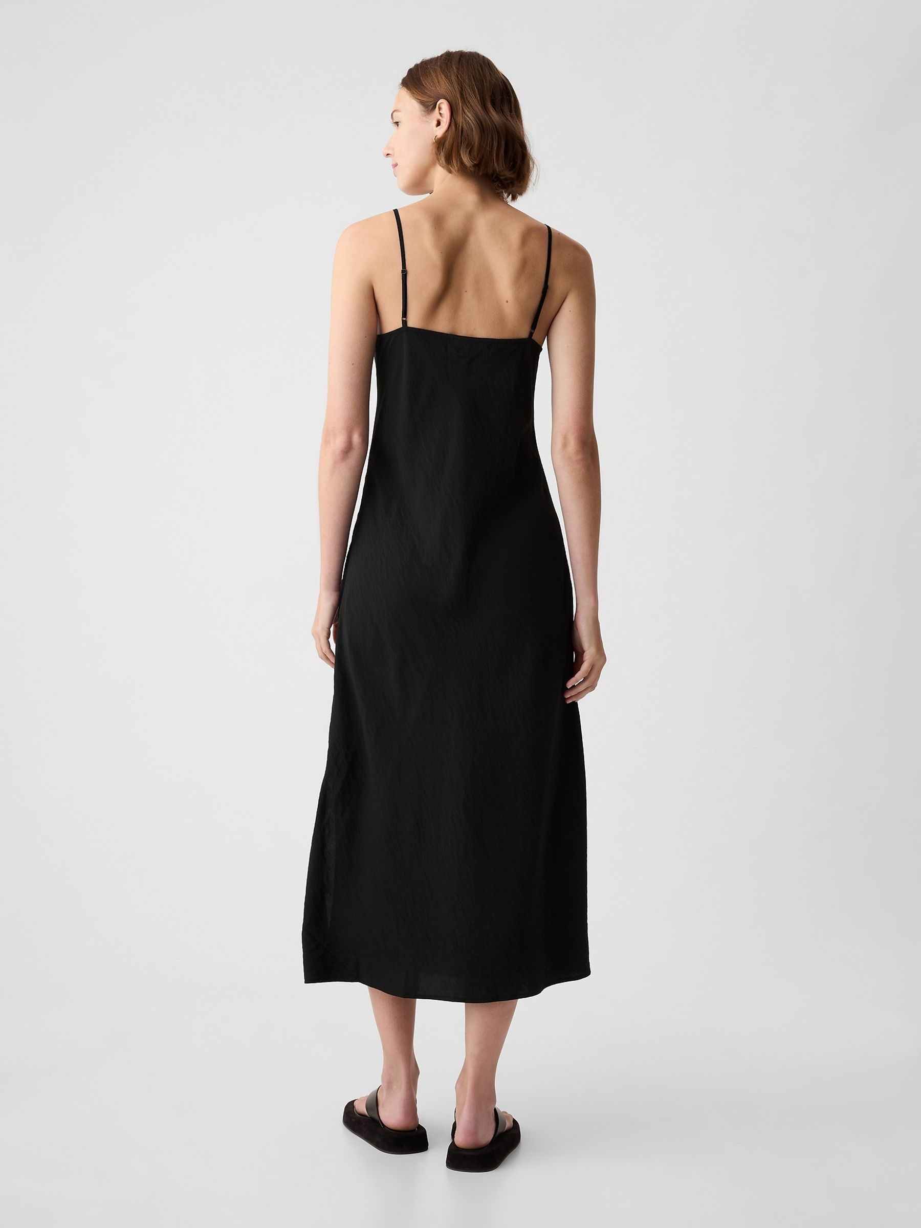 Black Slip Midi Dress