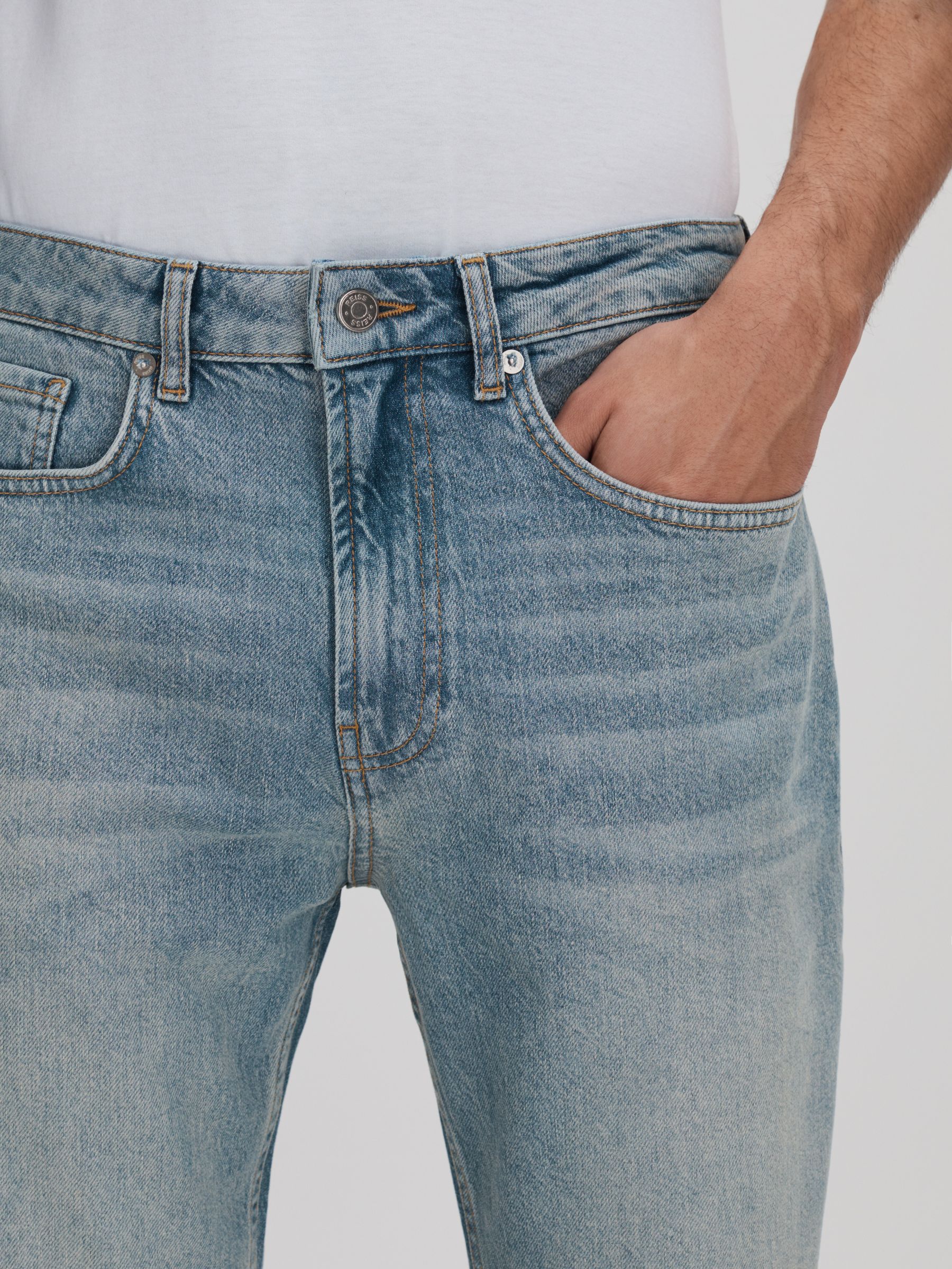 Reiss Relaxed Tapered Jeans in Light Blue REISS