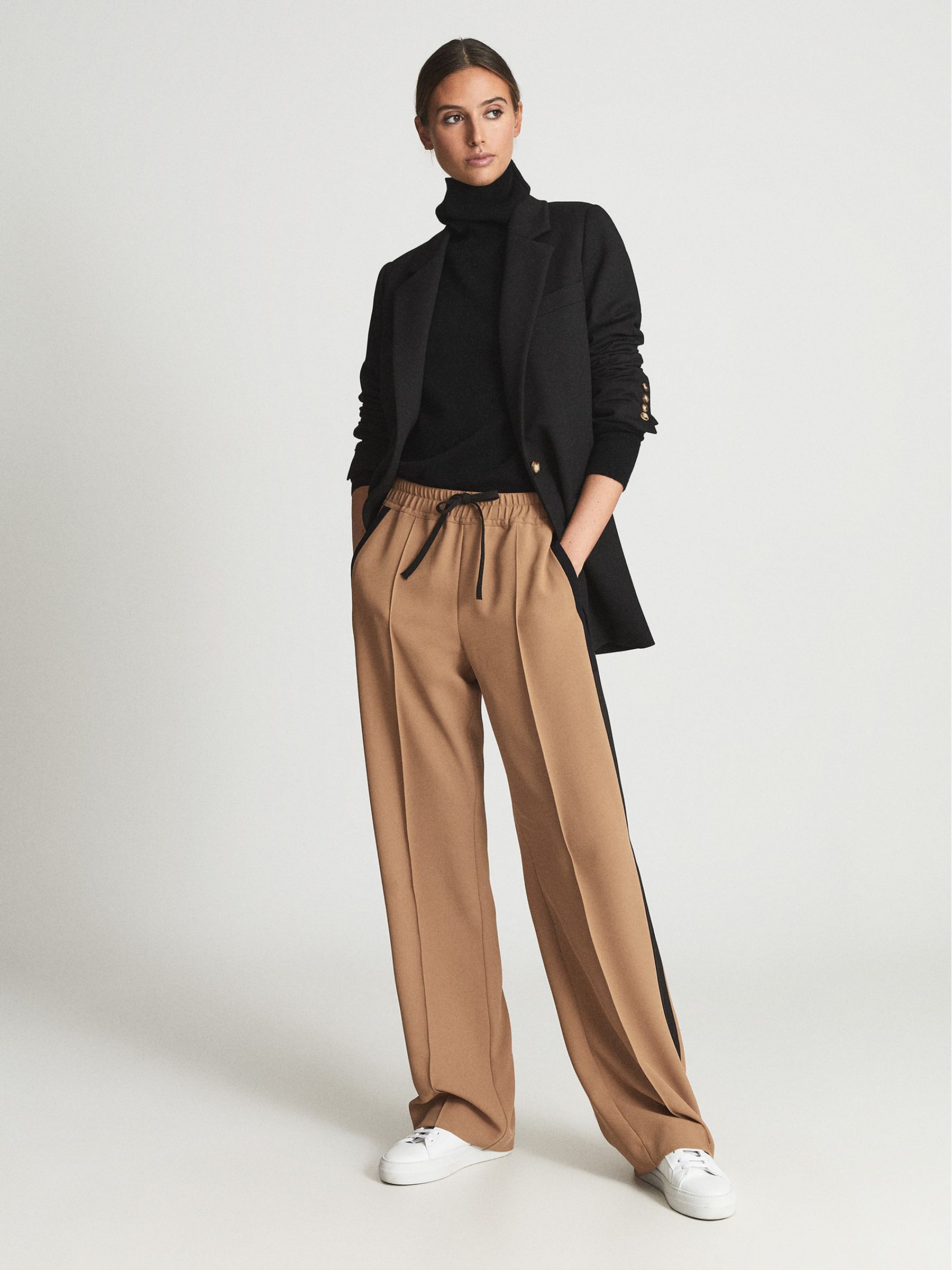 Petite side stripe trousers hotsell