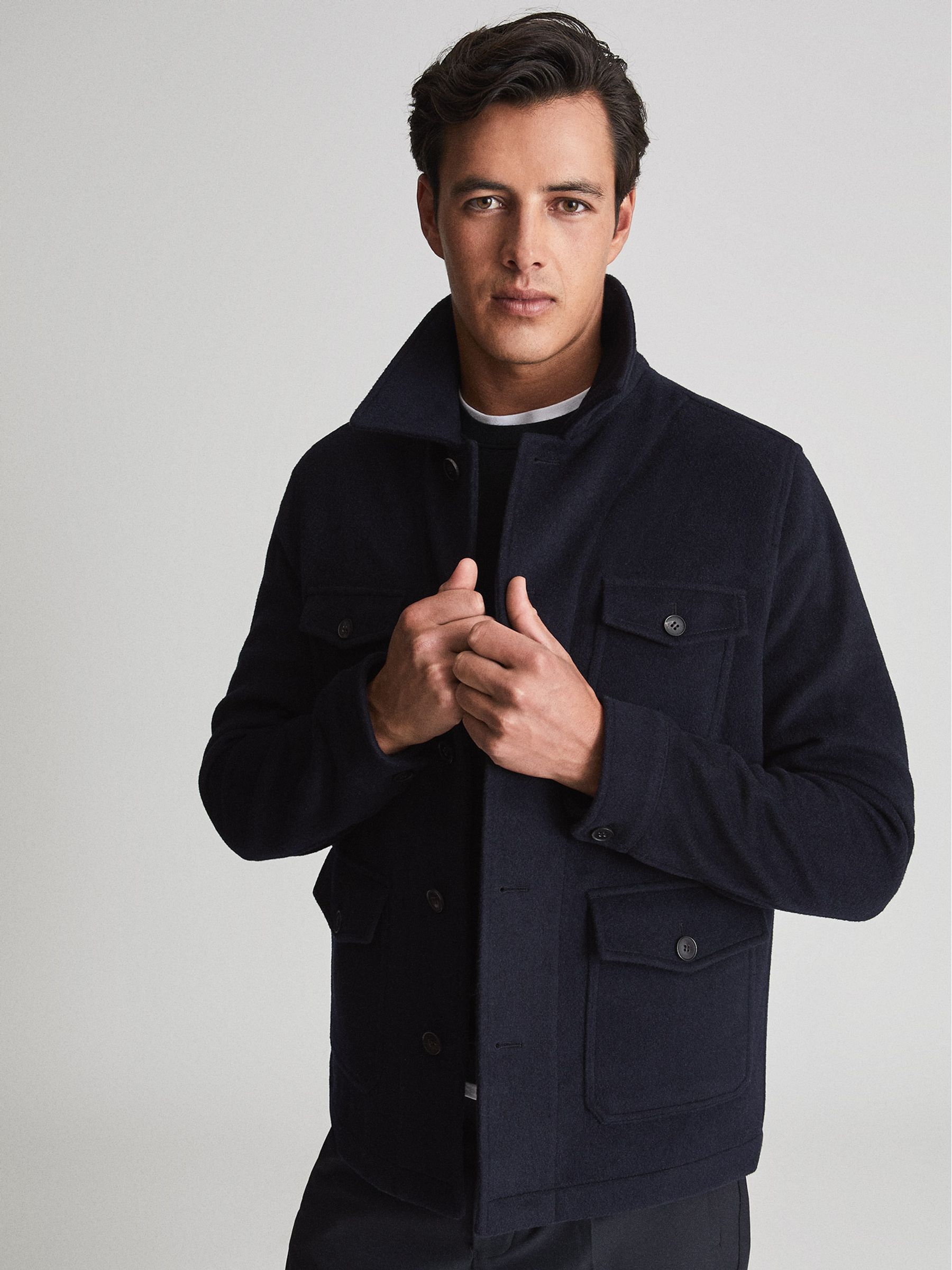 Detachable Lining Jacket in Navy Blue