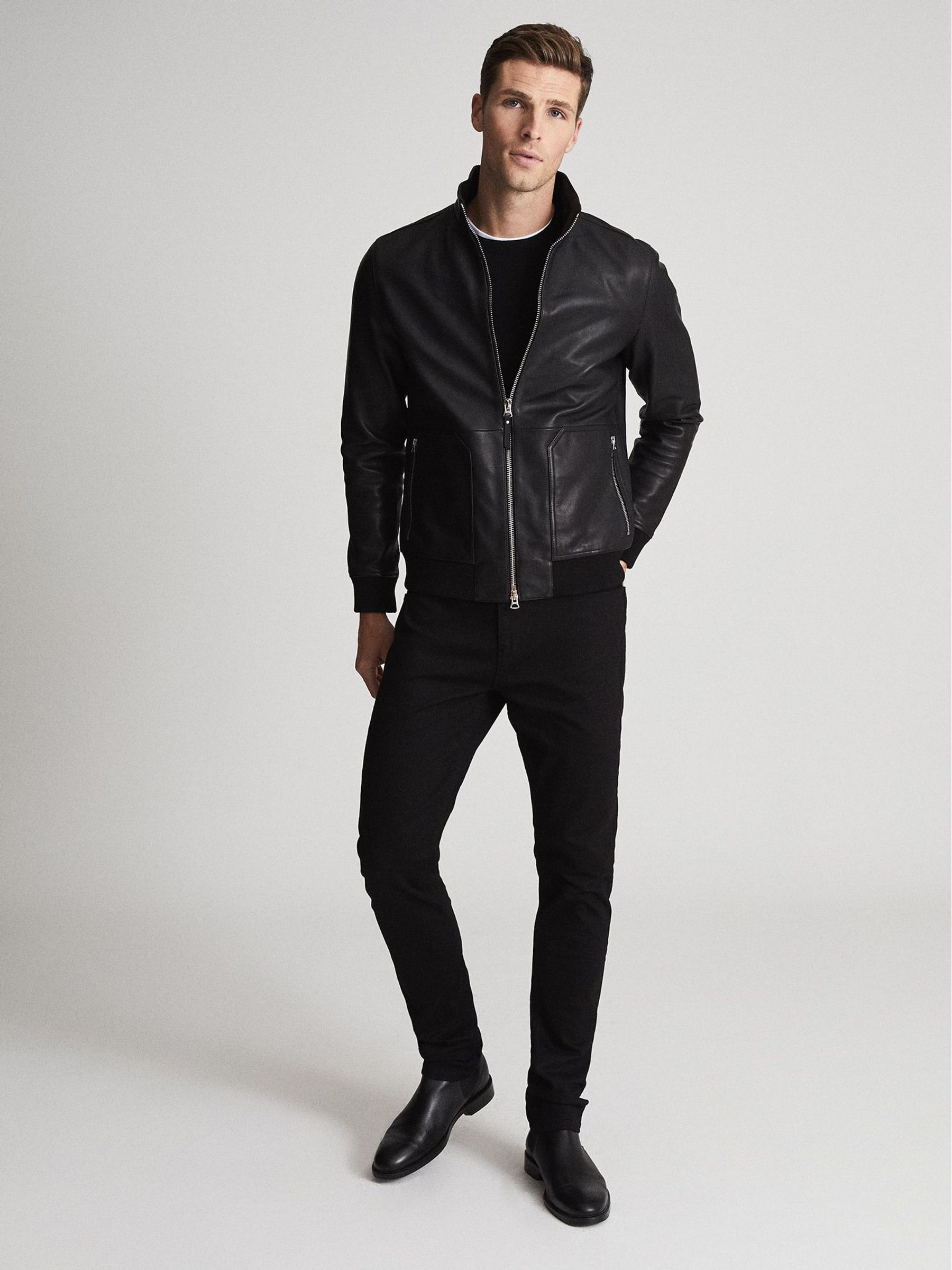 Reiss leather jacket mens deals