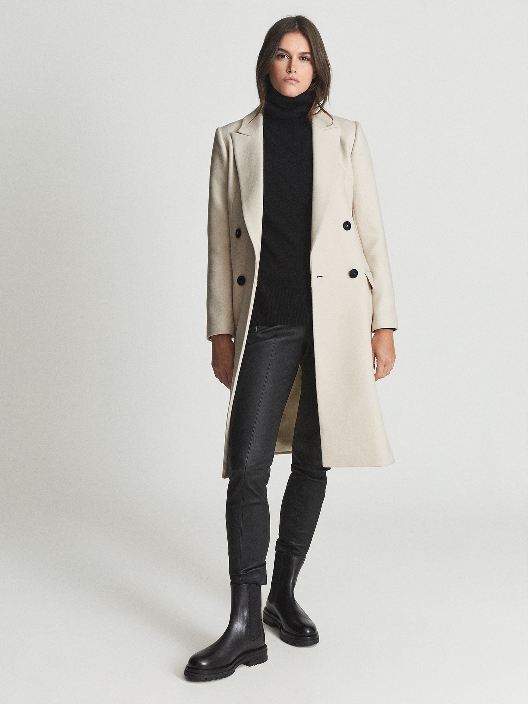 Reiss Wool Blend Coat in Neutral REISS