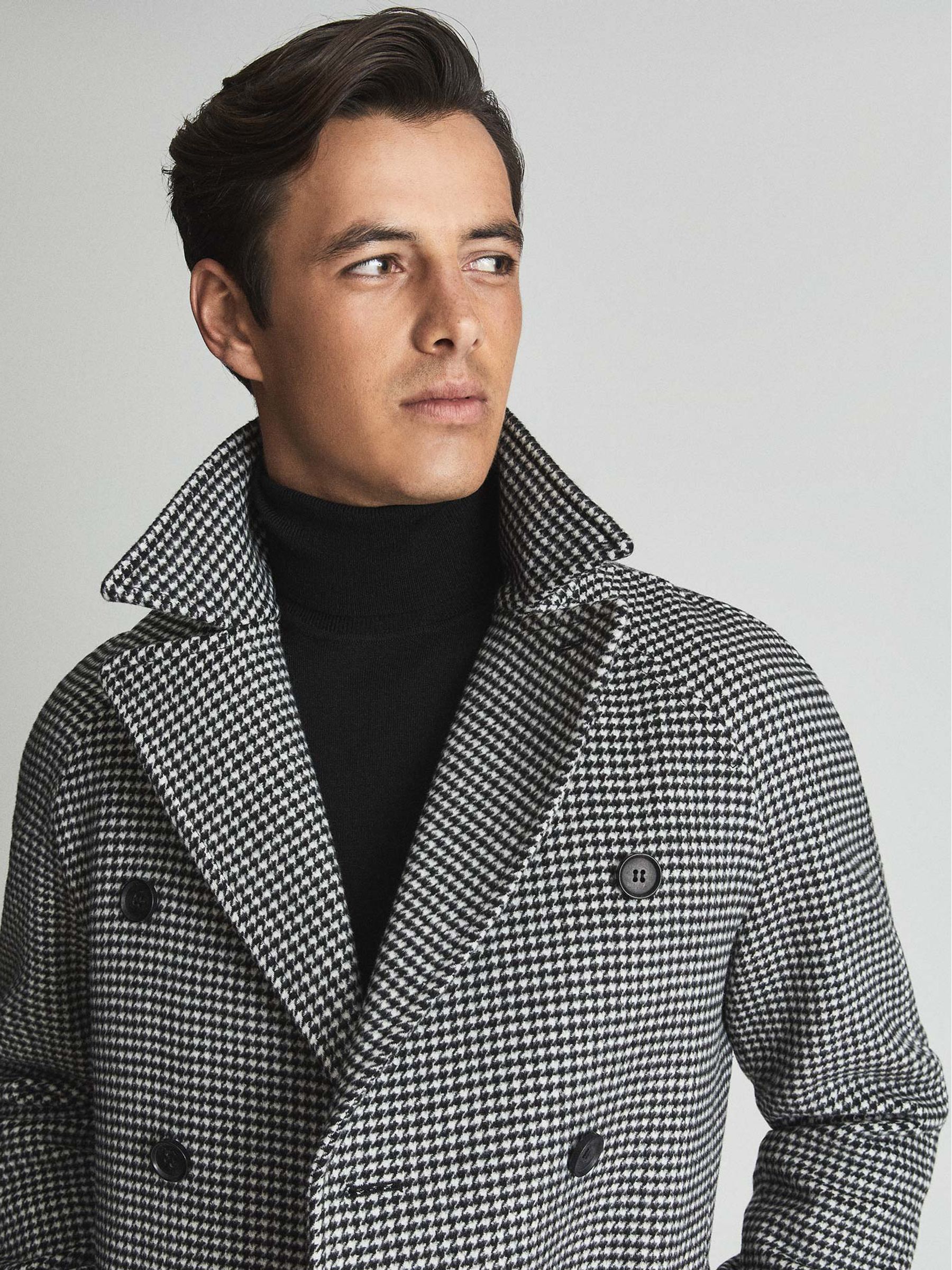 Houndstooth double breasted coat hotsell