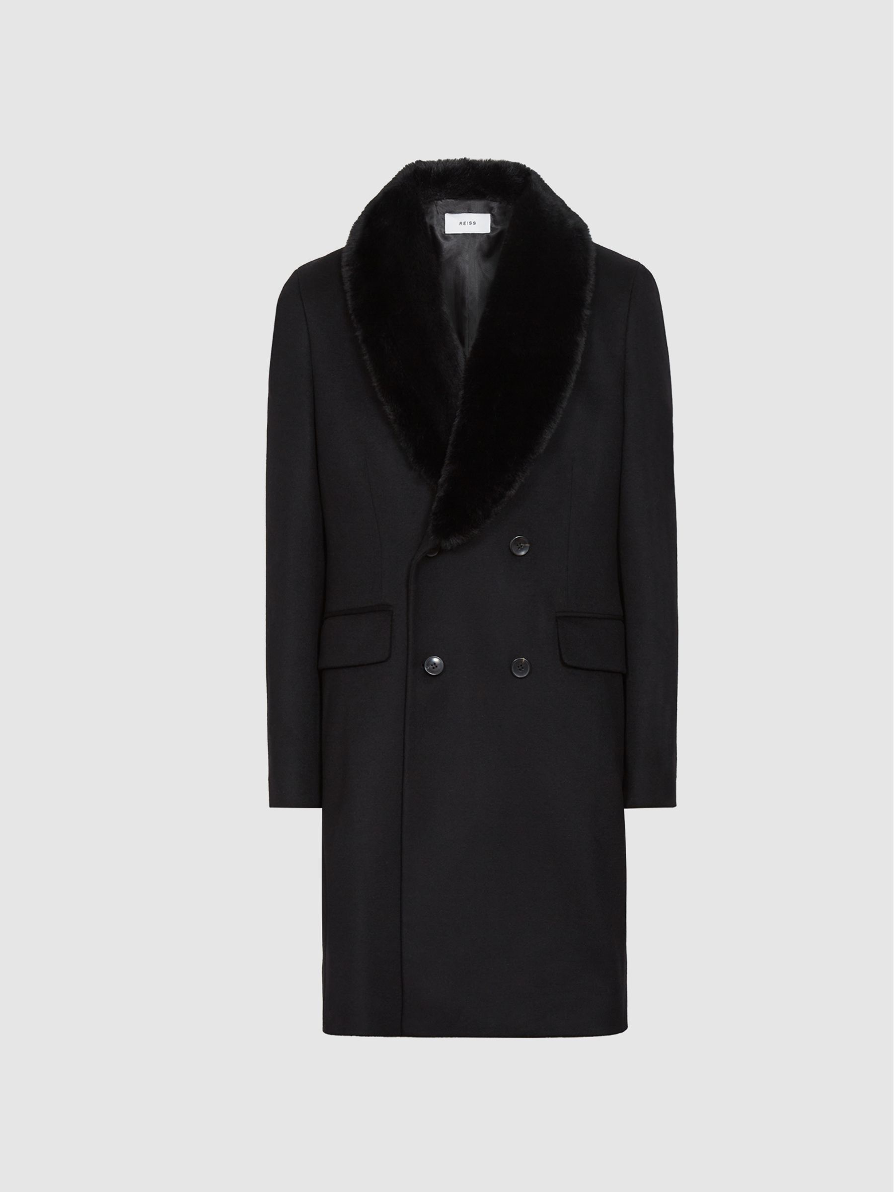 Reiss fur collar coat online