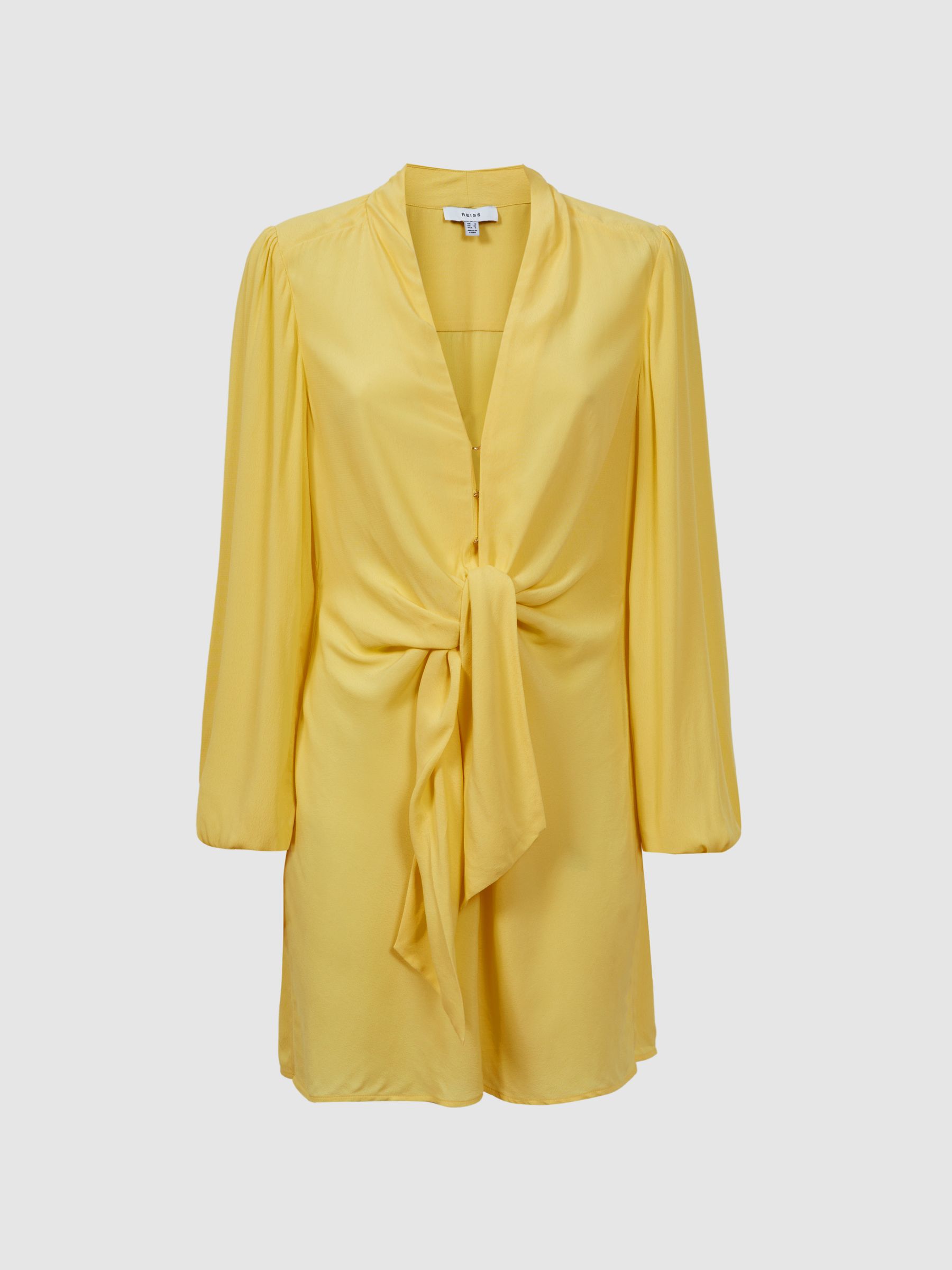 Tie Front Mini Dress in Yellow