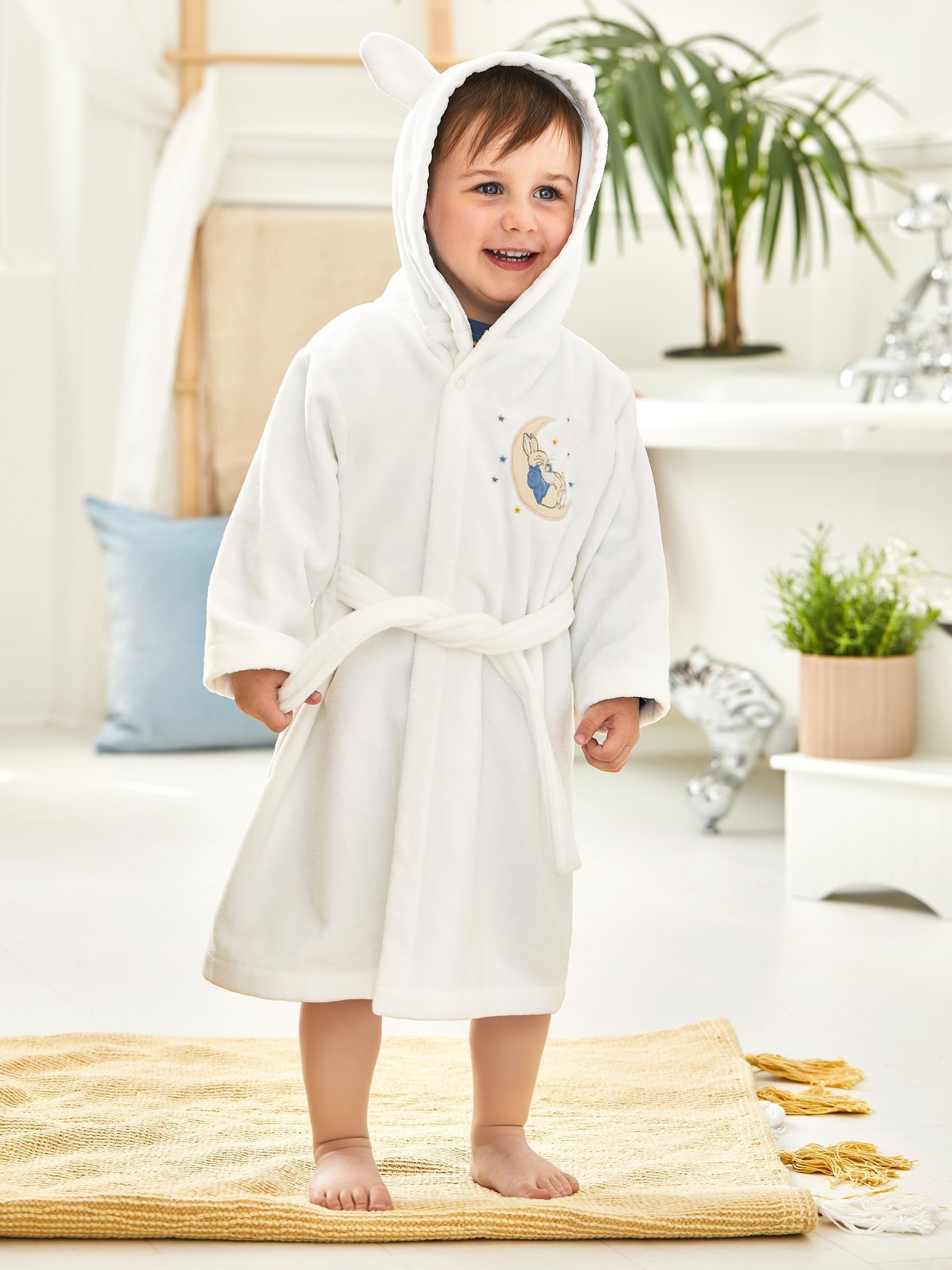 Buy JoJo Maman Bebe White Peter Rabbit Cotton Dressing Gown from the JoJo Maman Bebe UK online shop