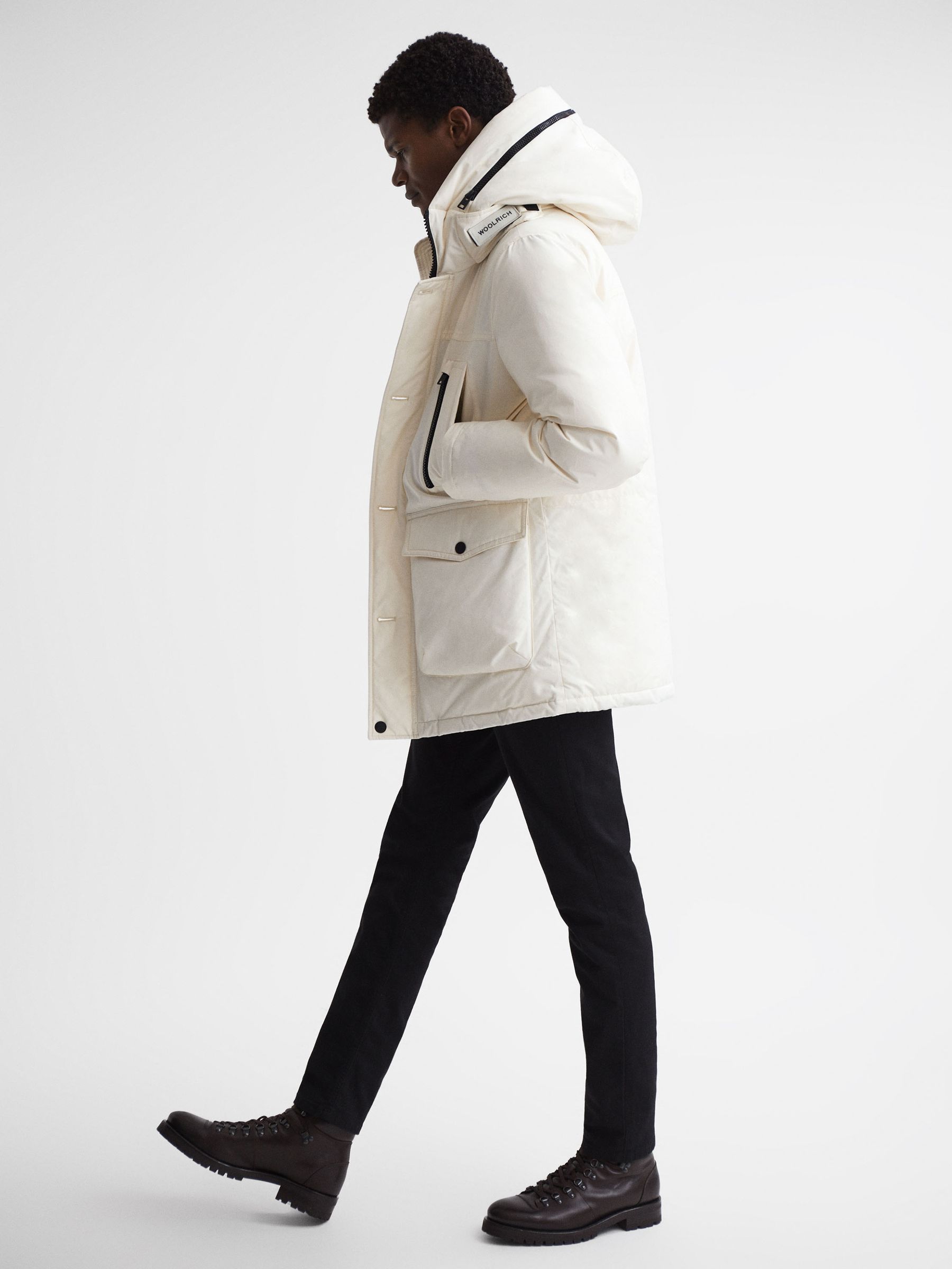 Reiss Woolrich Hooded Arctic Parka in Artic White REISS